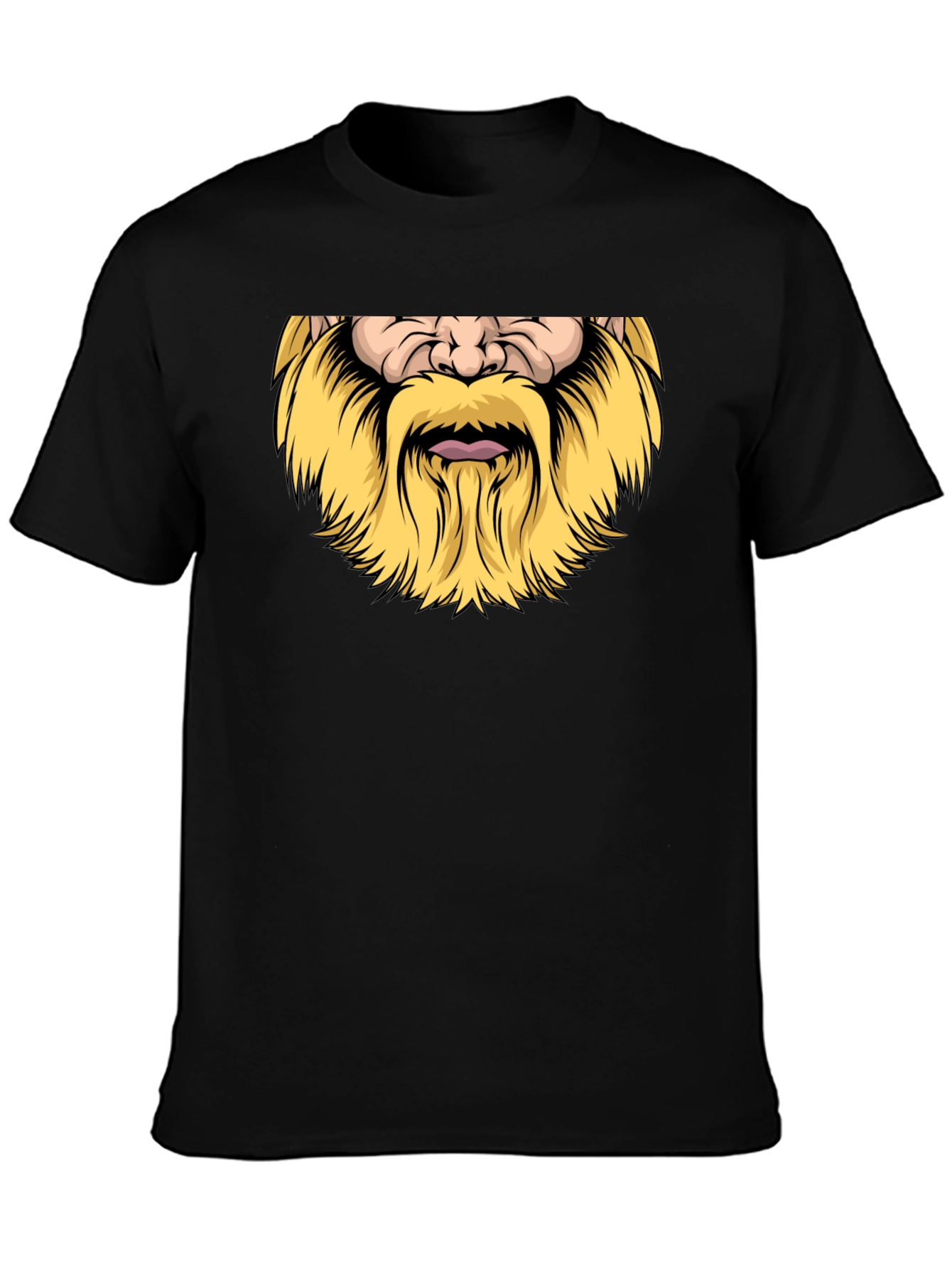 Viking Beard Graphic Black T-Shirt