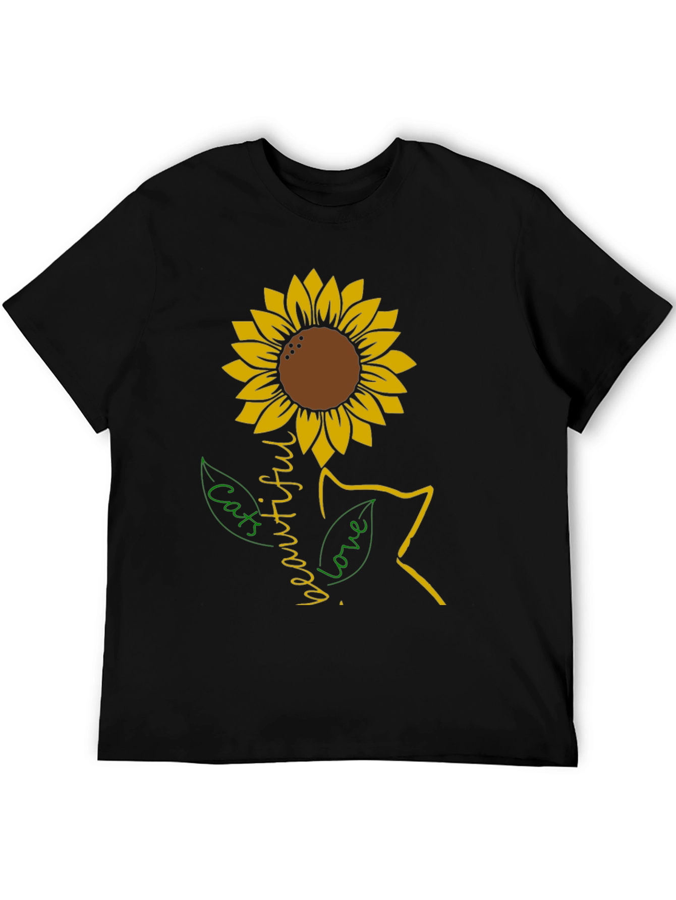 Sunflower Cat Lover T-Shirt