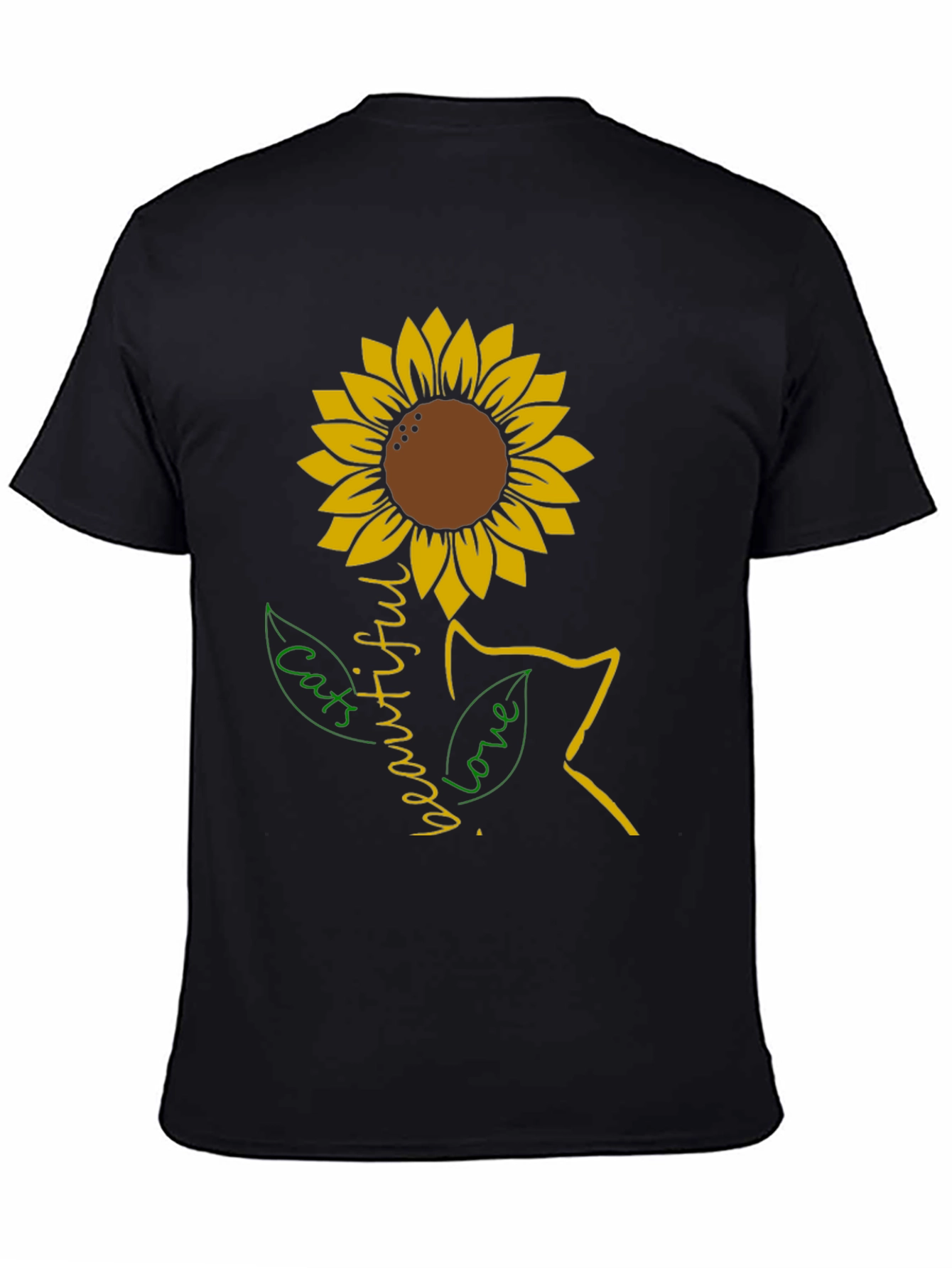 Sunflower Cat Lover T-Shirt