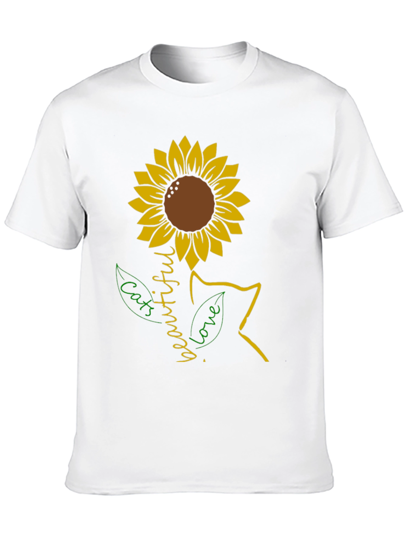 Sunflower Cat Lover T-Shirt