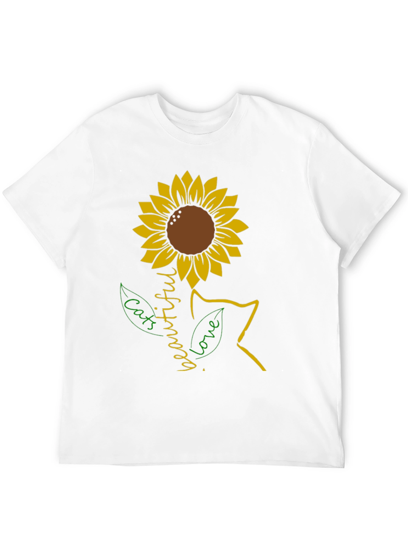 Sunflower Cat Lover T-Shirt