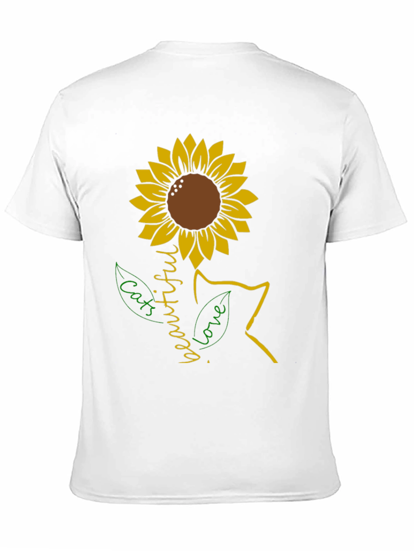 Sunflower Cat Lover T-Shirt