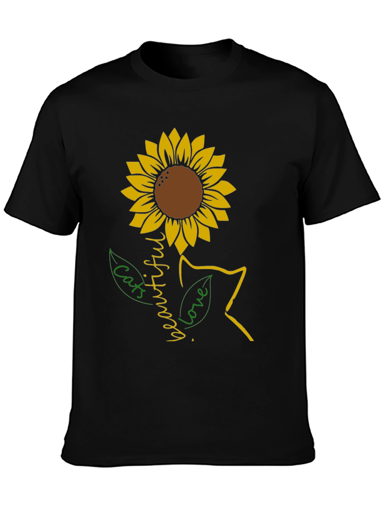 Sunflower Cat Lover T-Shirt