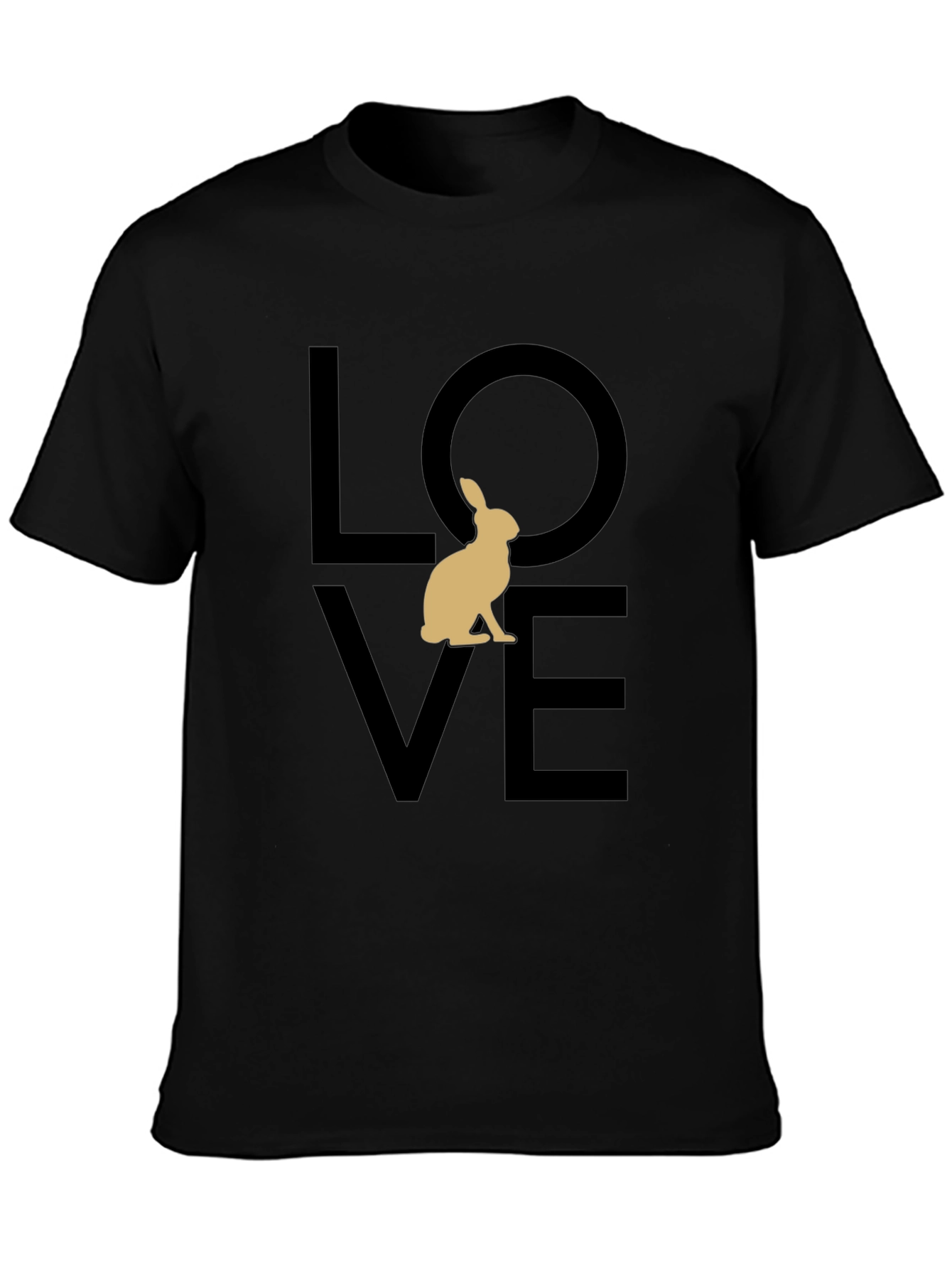 Love Rabbit Graphic Tee - Black Casual Shirt