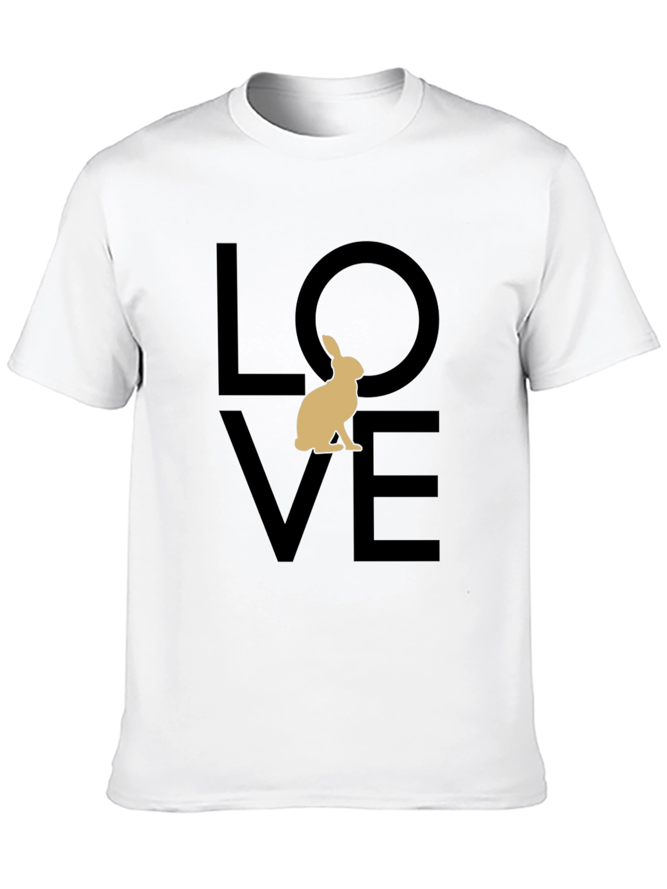 Love Rabbit Graphic Tee - Black Casual Shirt