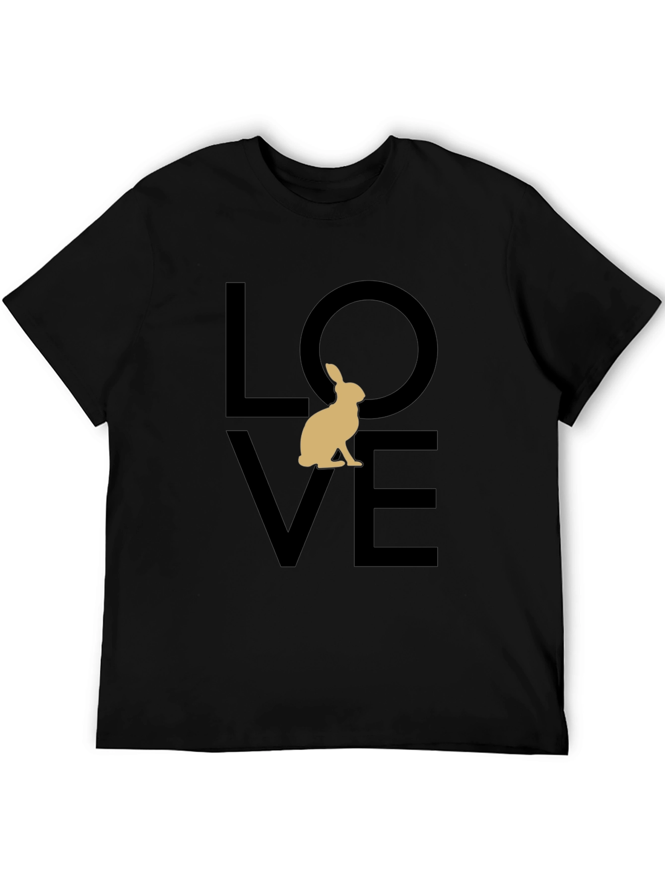 Love Rabbit Graphic Tee - Black Casual Shirt
