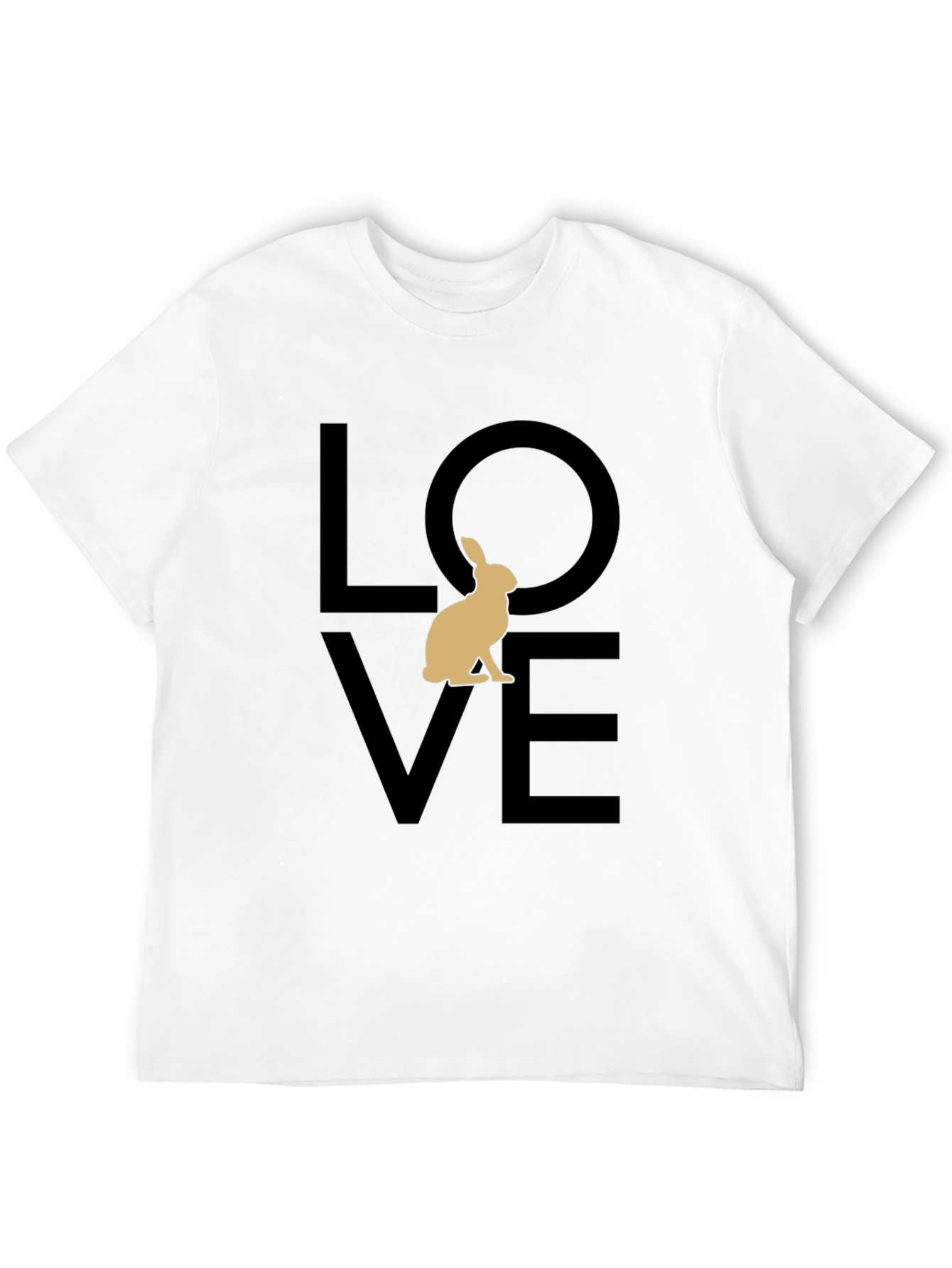Love Rabbit Graphic Tee - Black Casual Shirt