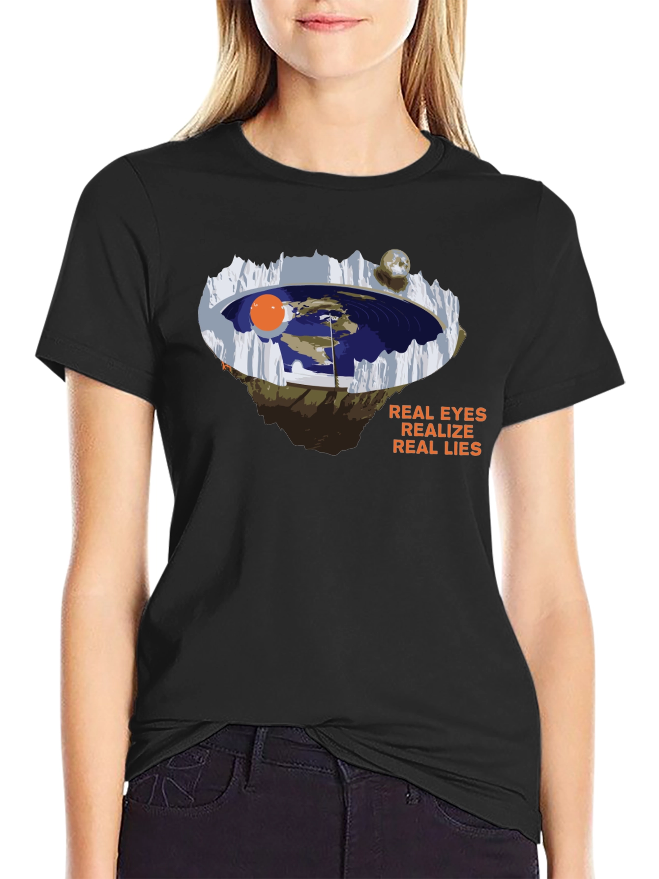 Flat Earth Truth T-Shirt: Real Eyes Real Lies