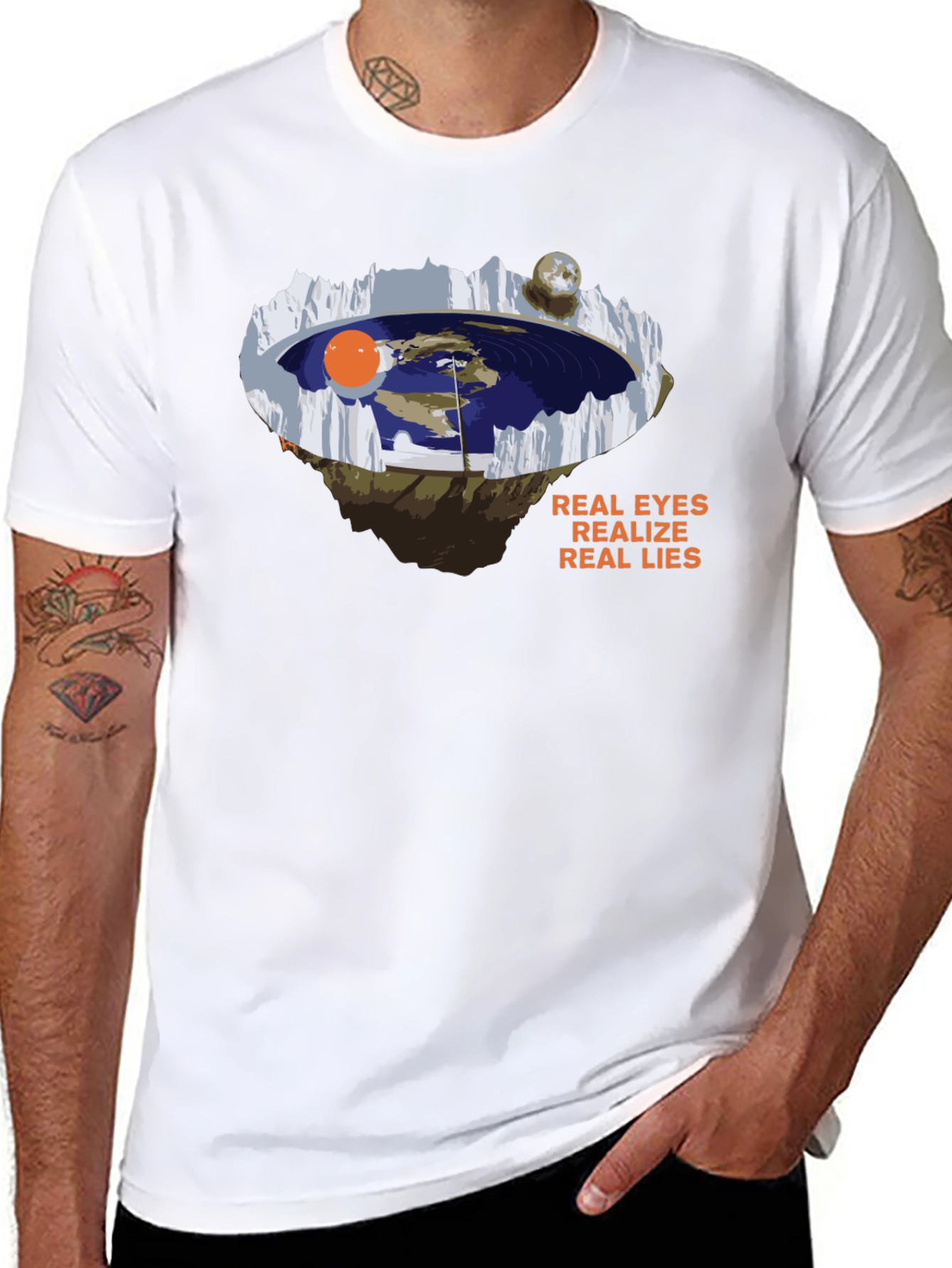 Flat Earth Truth T-Shirt: Real Eyes Real Lies