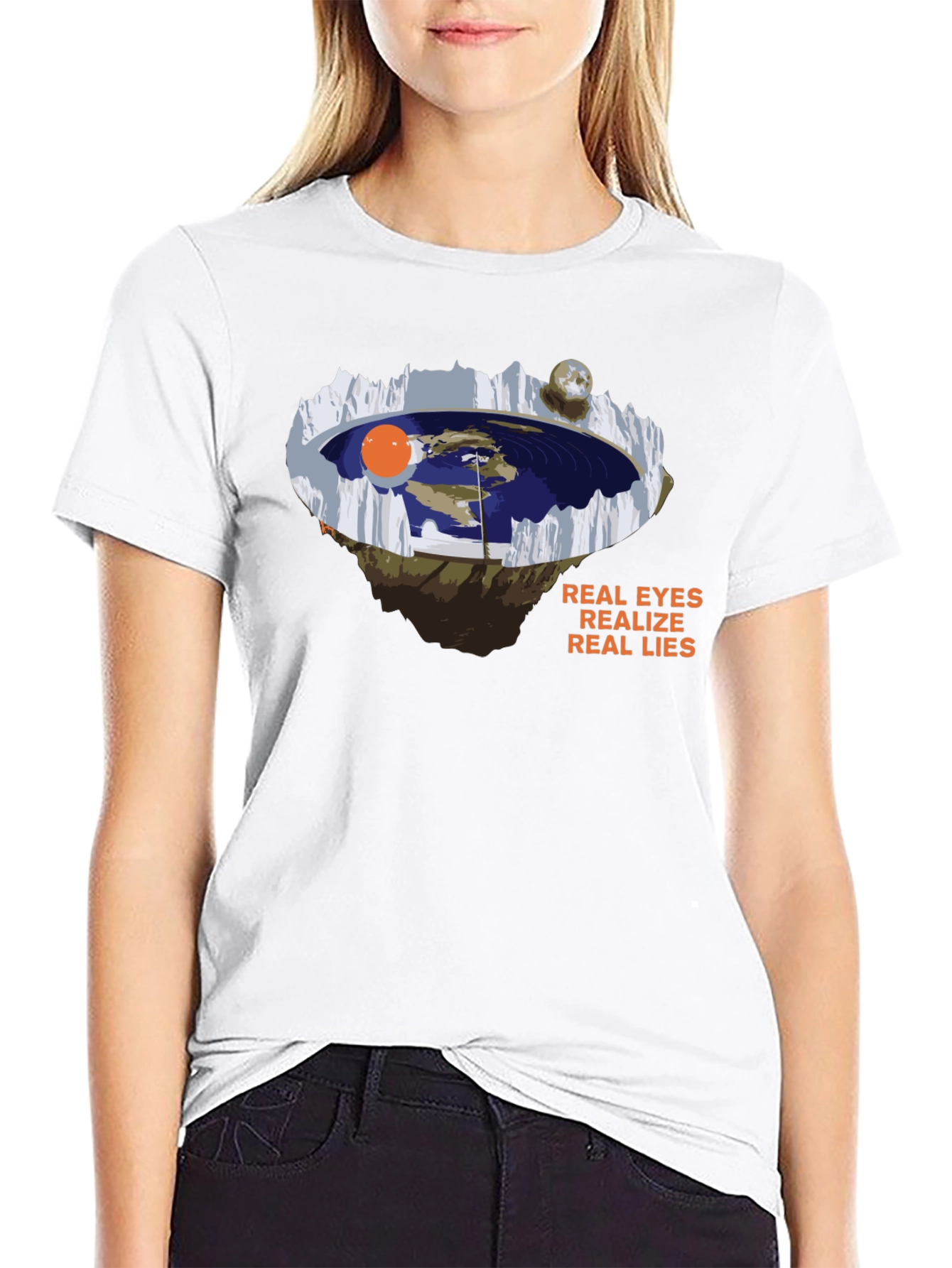 Flat Earth Truth T-Shirt: Real Eyes Real Lies