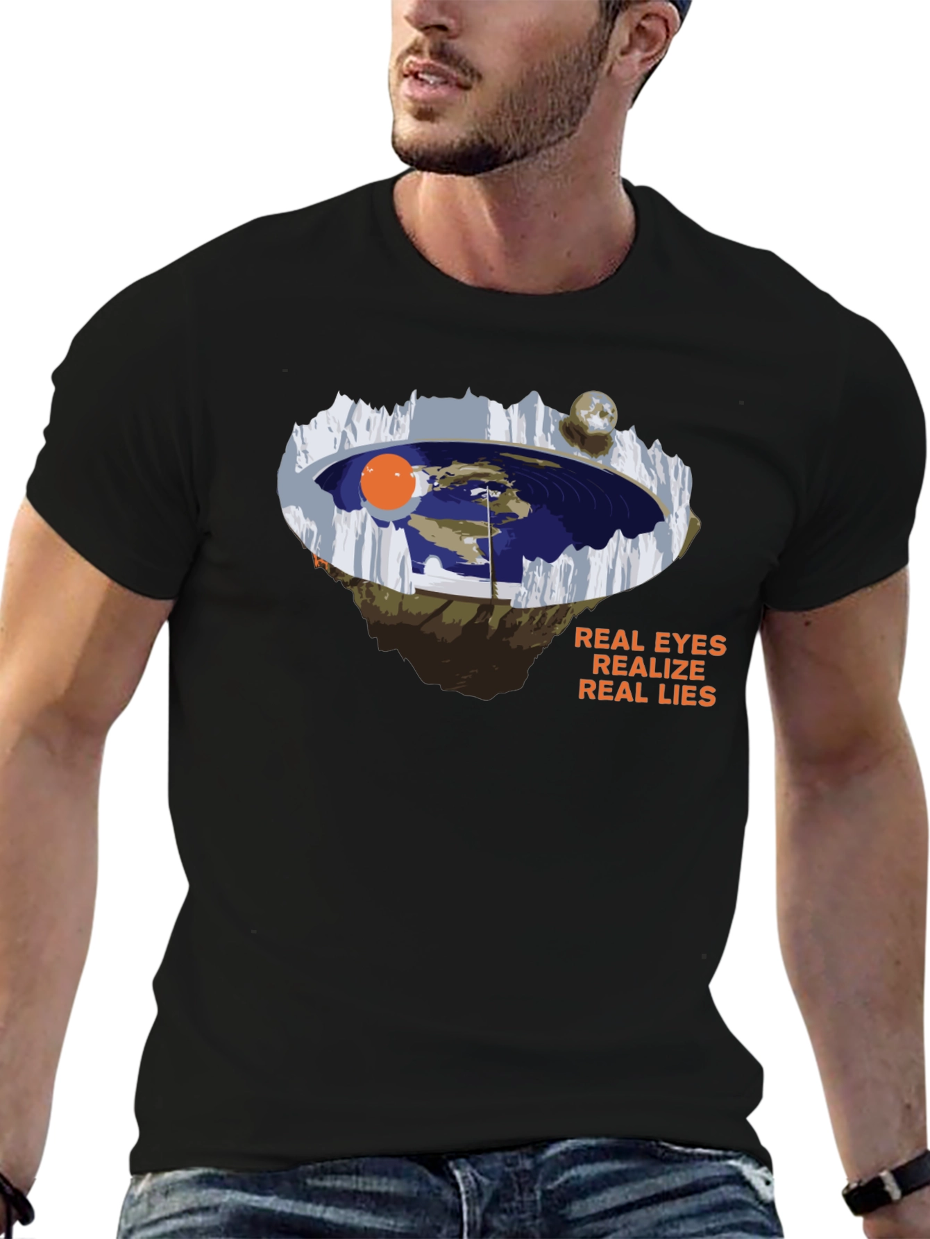 Flat Earth Truth T-Shirt: Real Eyes Real Lies