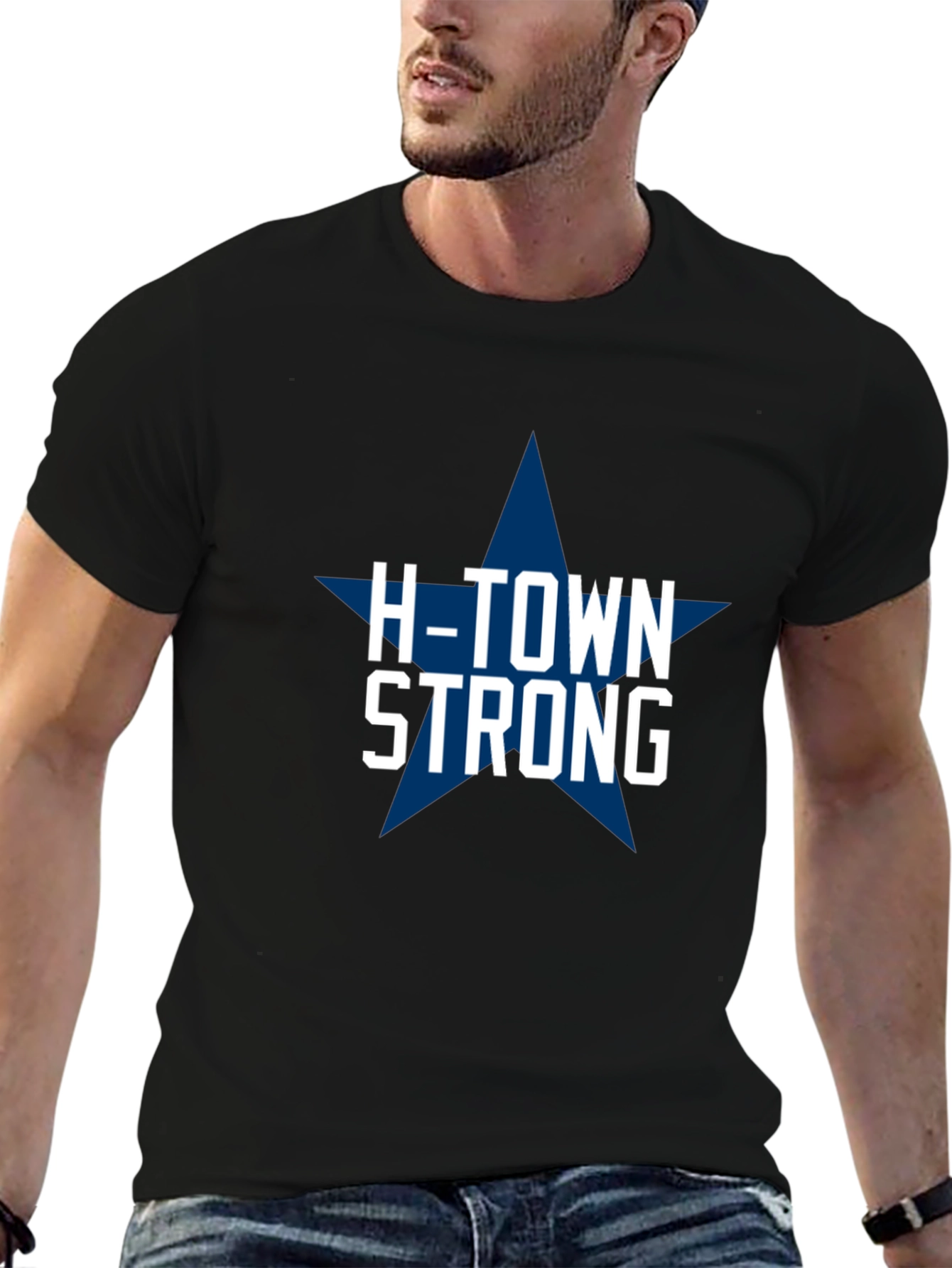 H-Town Strong Star Graphic Tee - Black