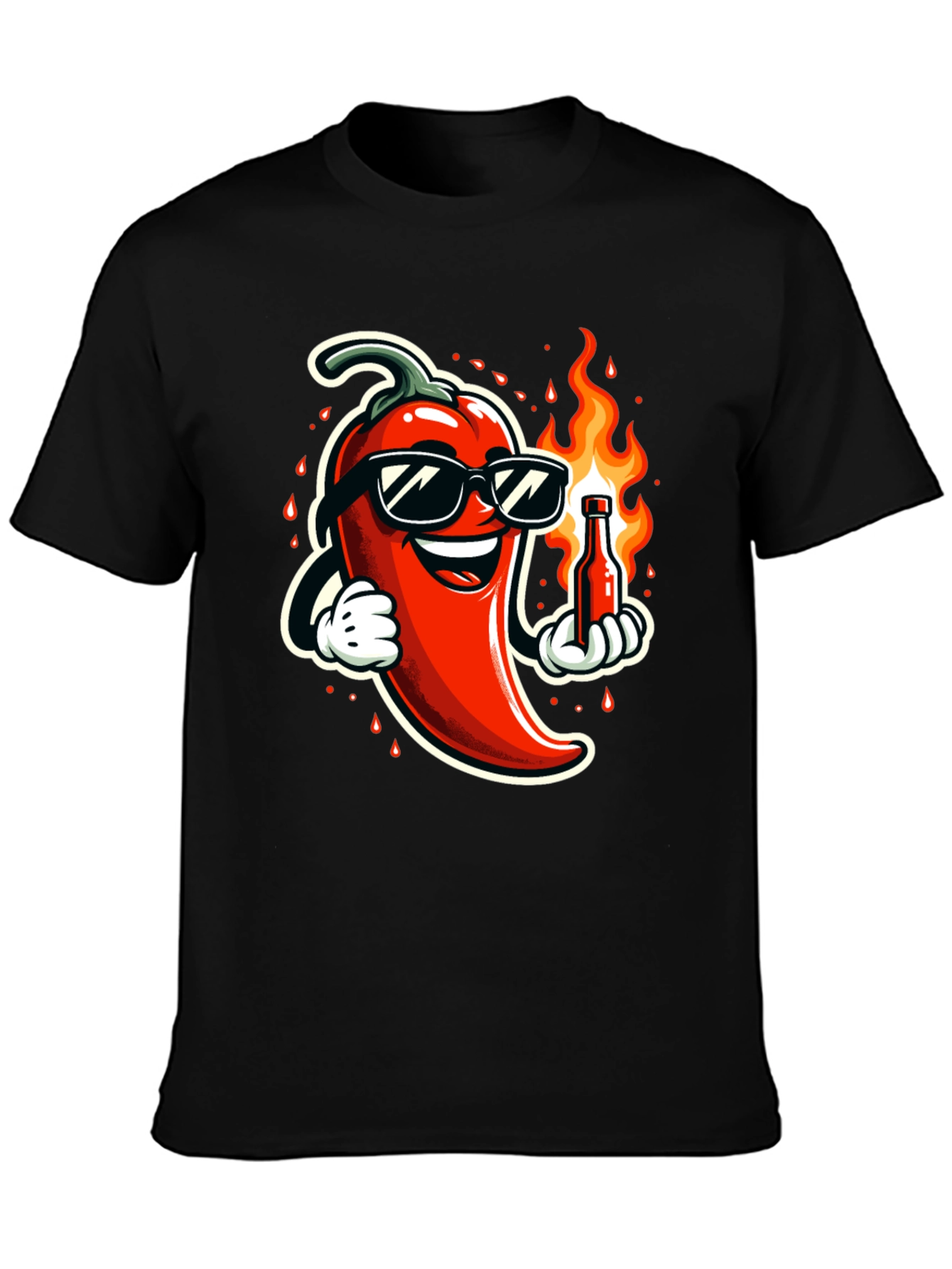 Spicy Chili Pepper Black T-Shirt