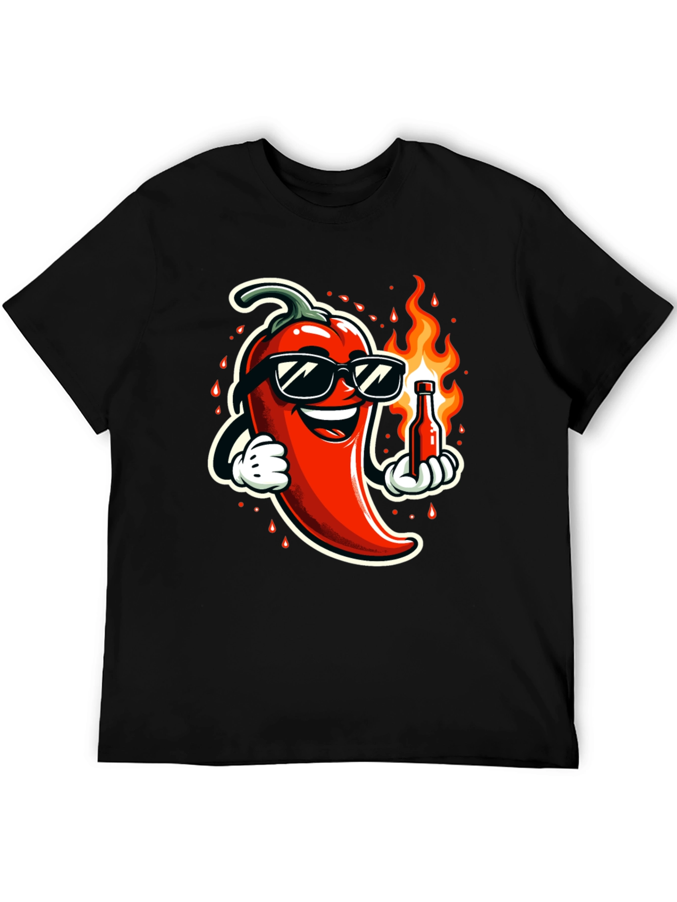 Spicy Chili Pepper Black T-Shirt