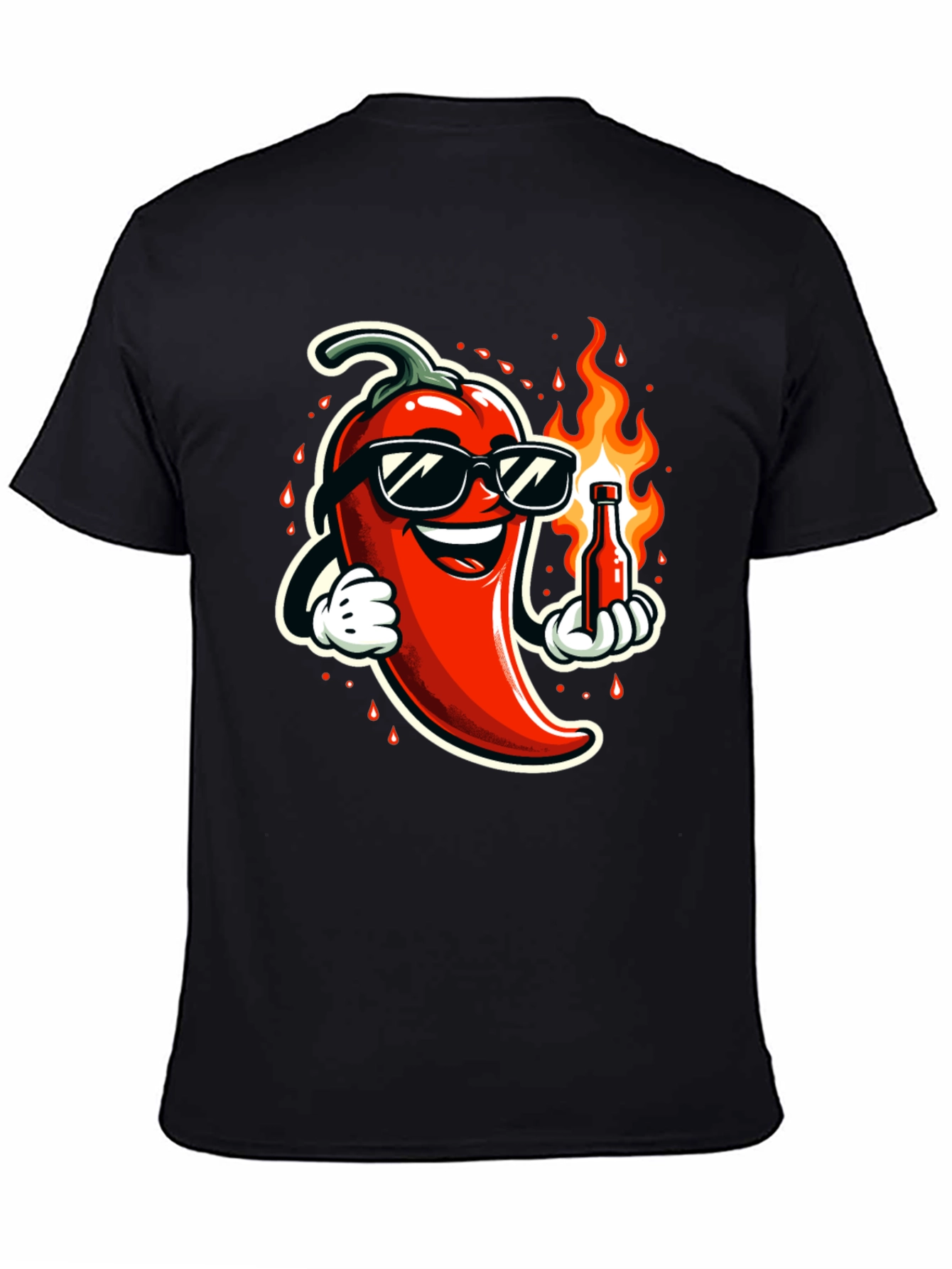Spicy Chili Pepper Black T-Shirt