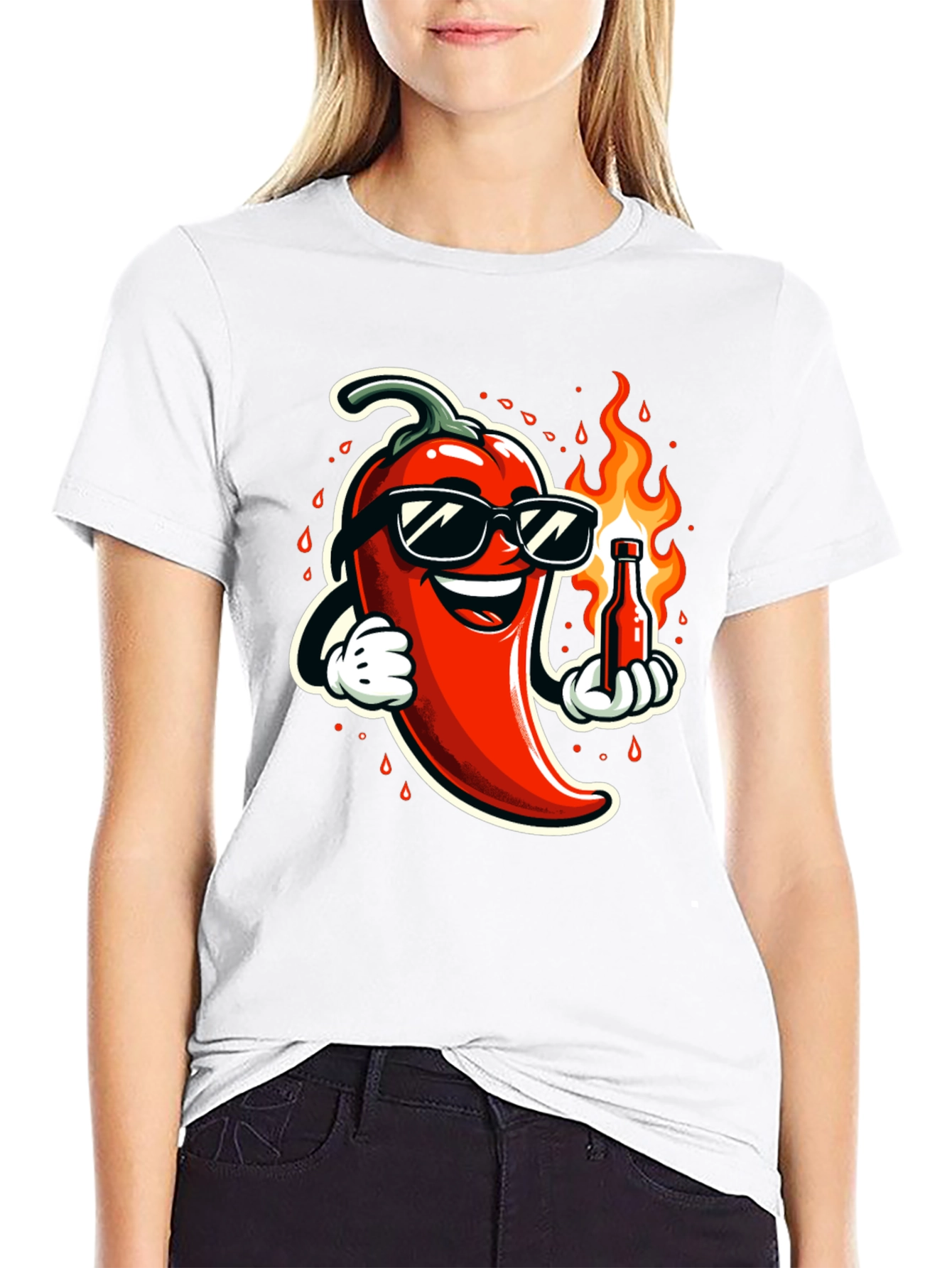 Spicy Chili Pepper Black T-Shirt