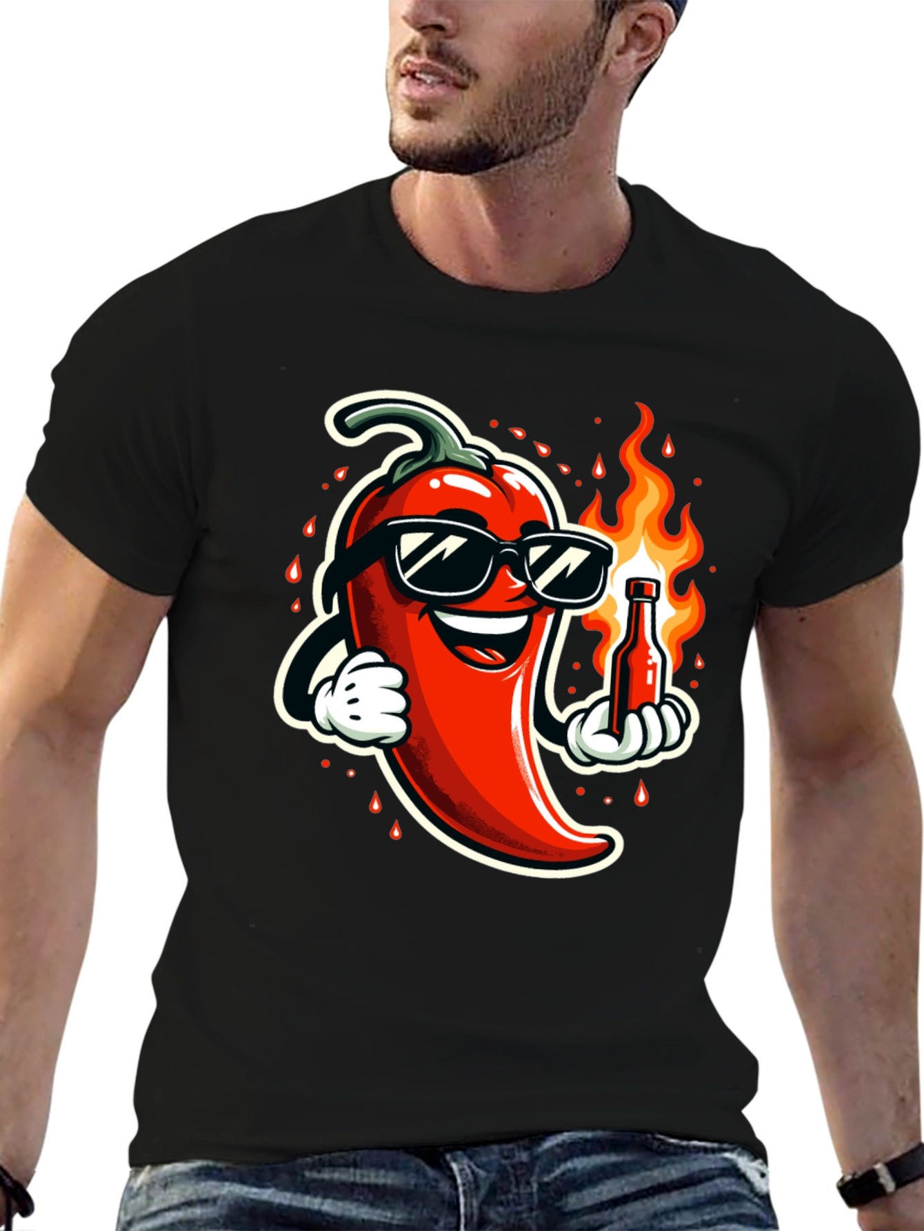 Spicy Chili Pepper Black T-Shirt