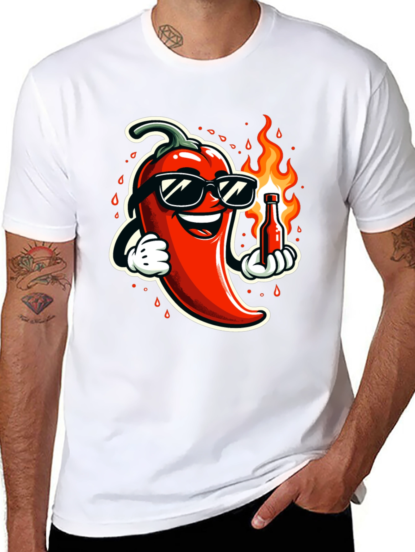 Spicy Chili Pepper Black T-Shirt