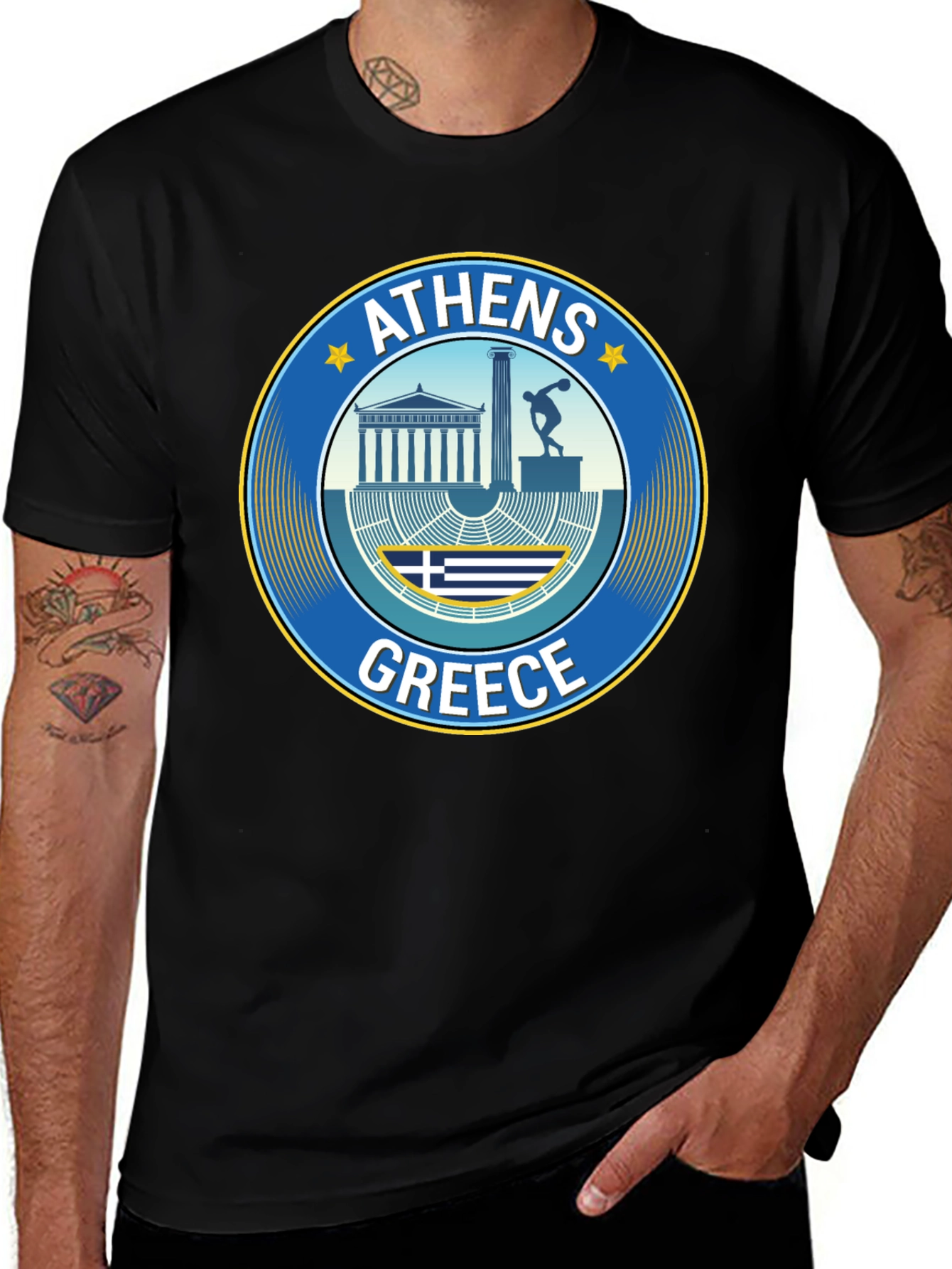 Athens Greece T-Shirt Souvenir Black