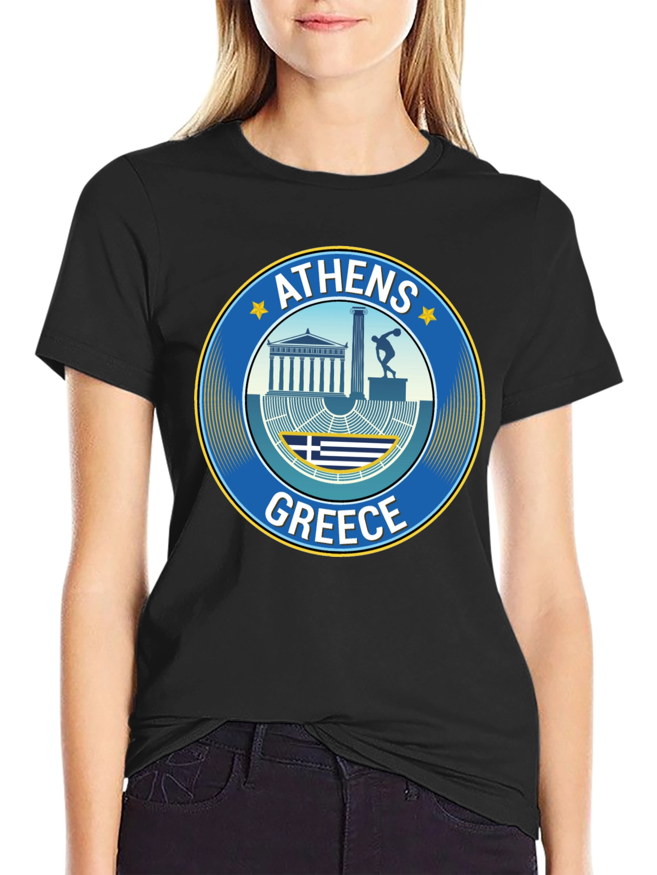 Athens Greece T-Shirt Souvenir Black