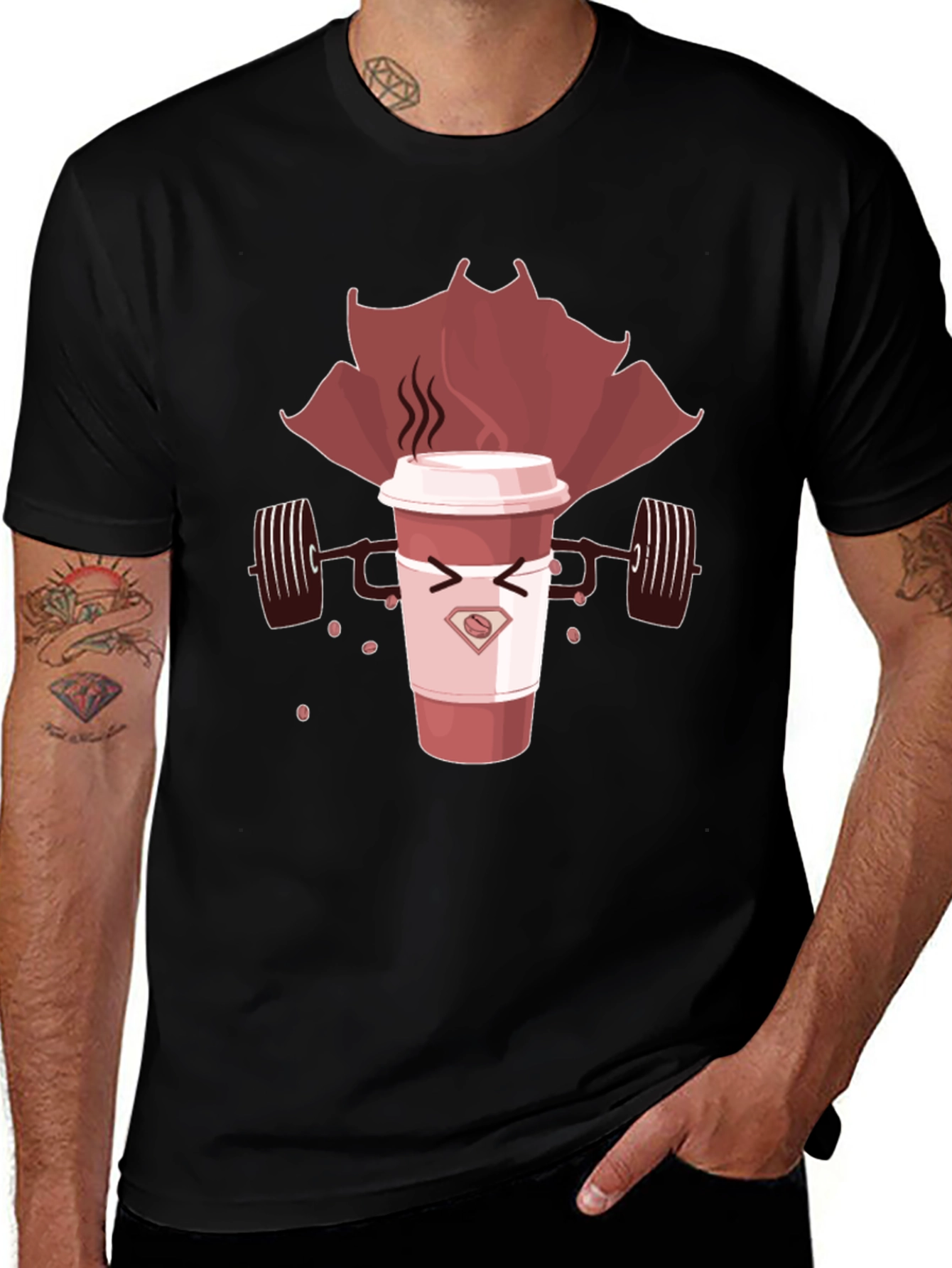 Superhero Coffee Black T-Shirt