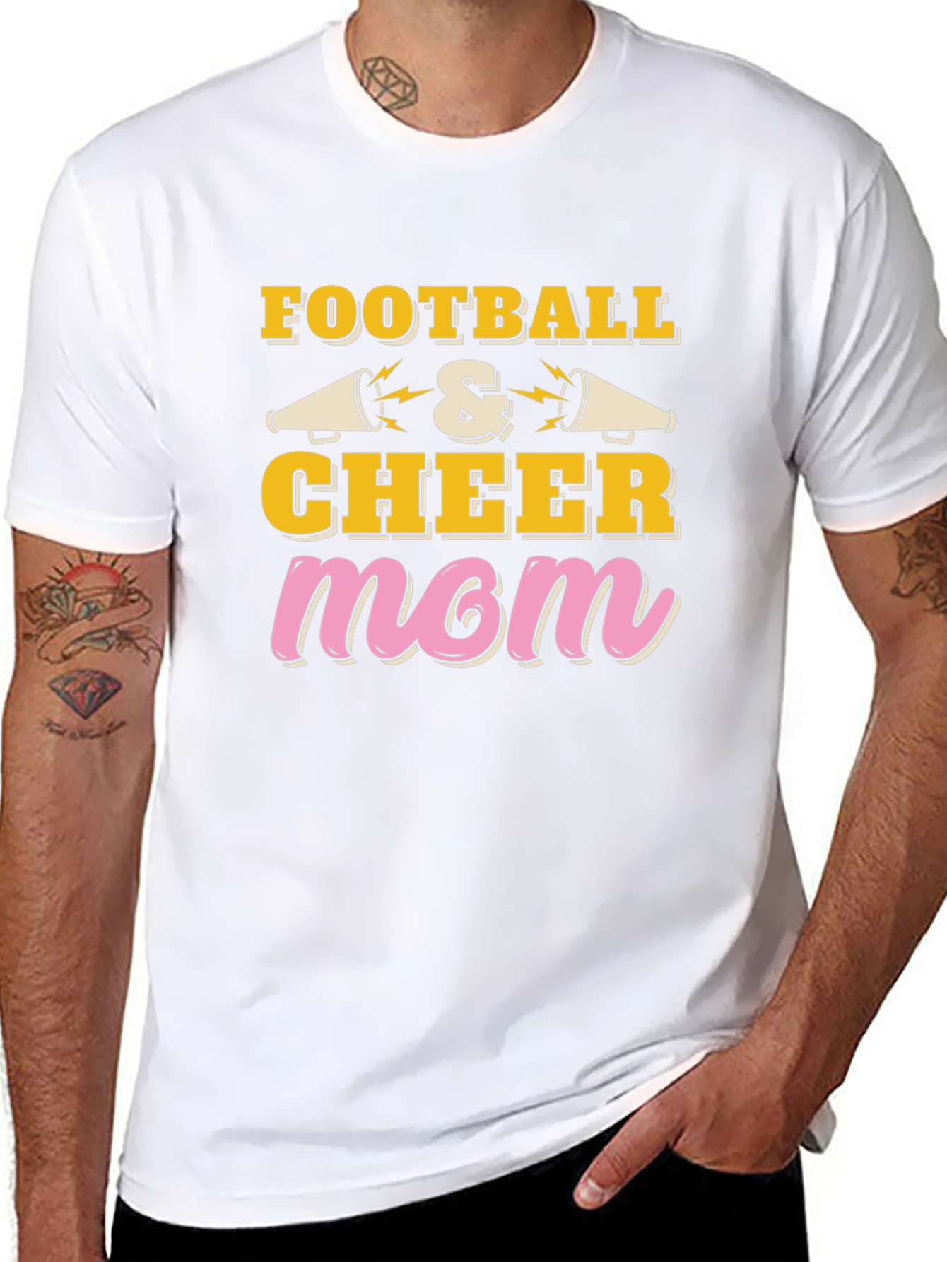 Football and Cheer Mom Graphic T-Shirt