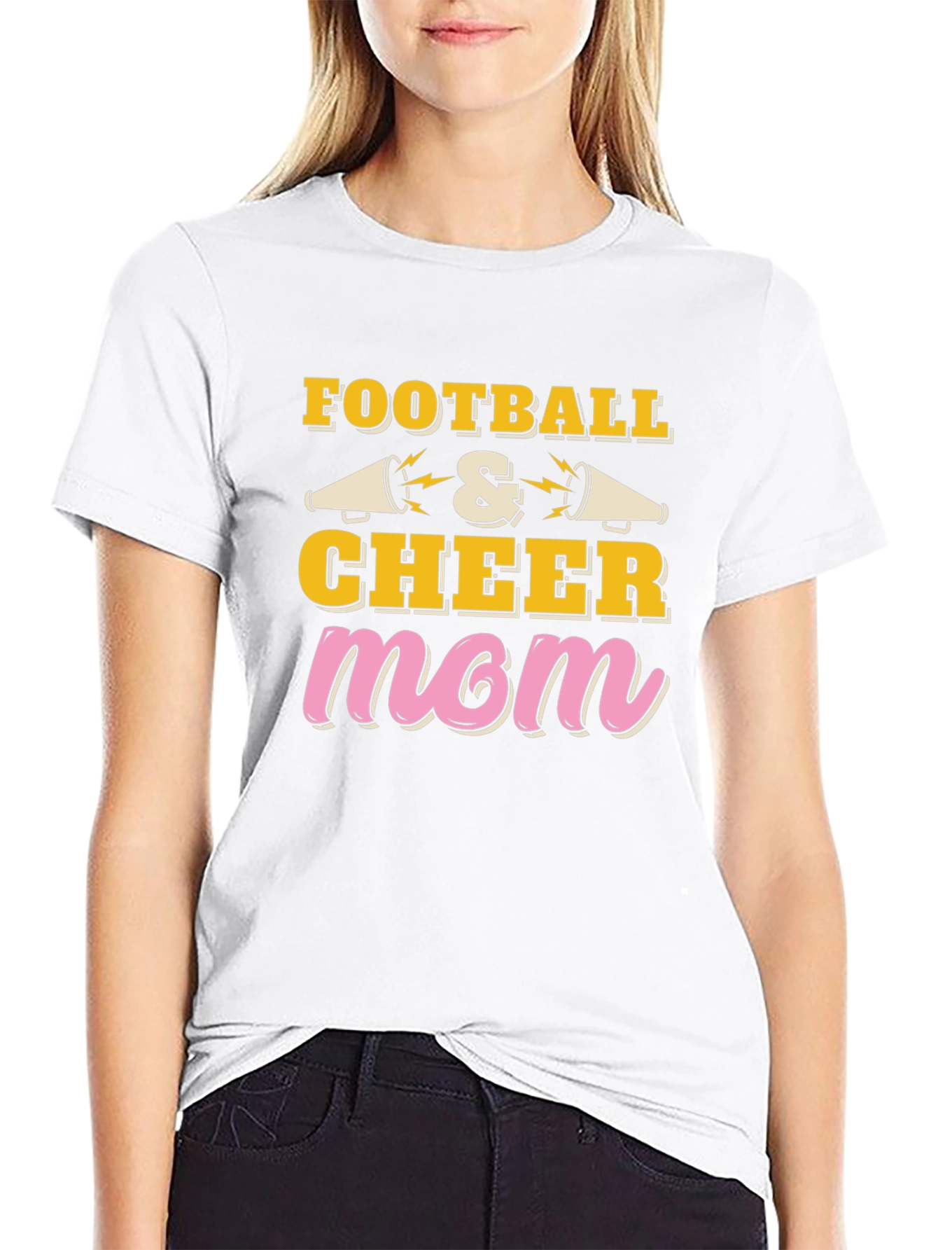Football and Cheer Mom Graphic T-Shirt