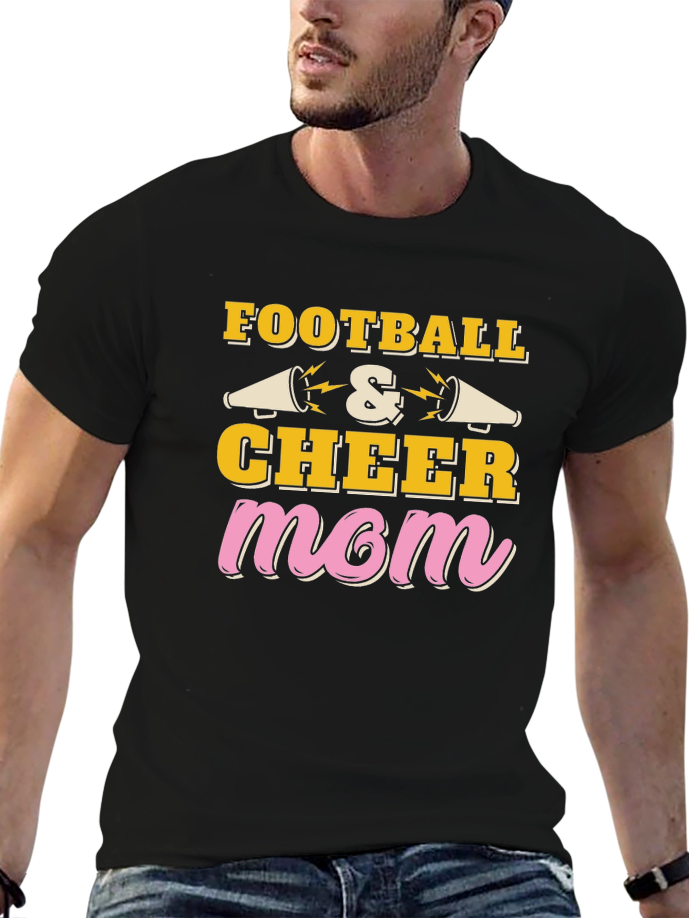 Football and Cheer Mom Graphic T-Shirt