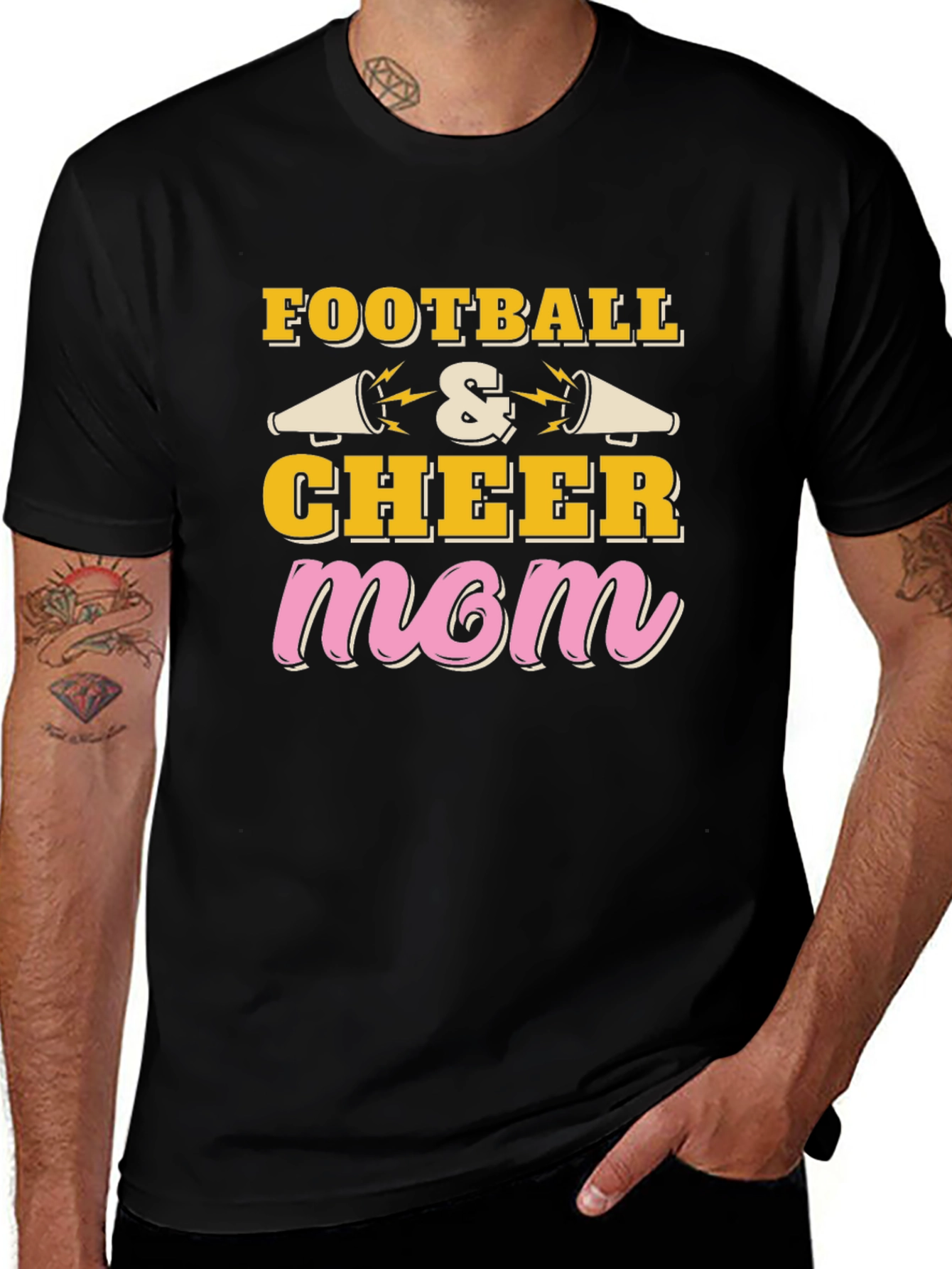 Football and Cheer Mom Graphic T-Shirt