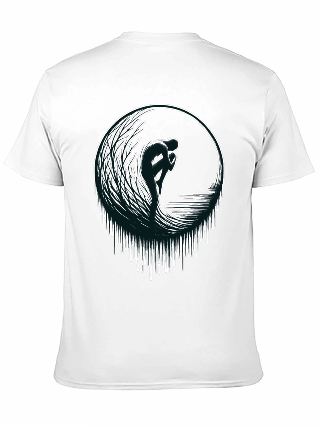 Wave Rider Graphic Tee - Black Cotton T-Shirt