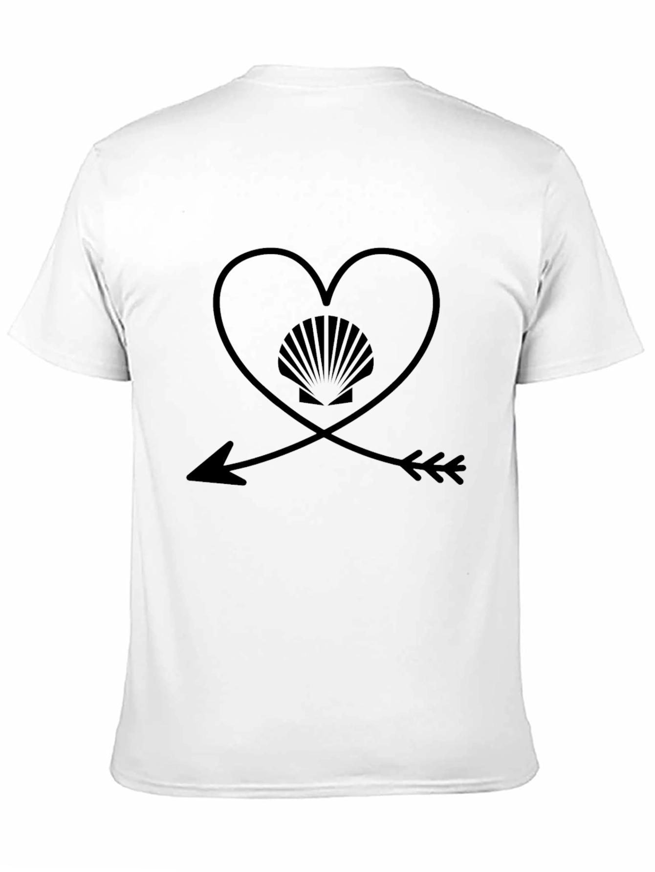 Heart & Arrow Seashell Graphic Tee - Black