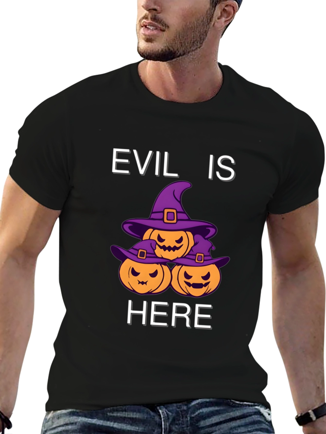 Evil Is Here Halloween Pumpkin T-Shirt