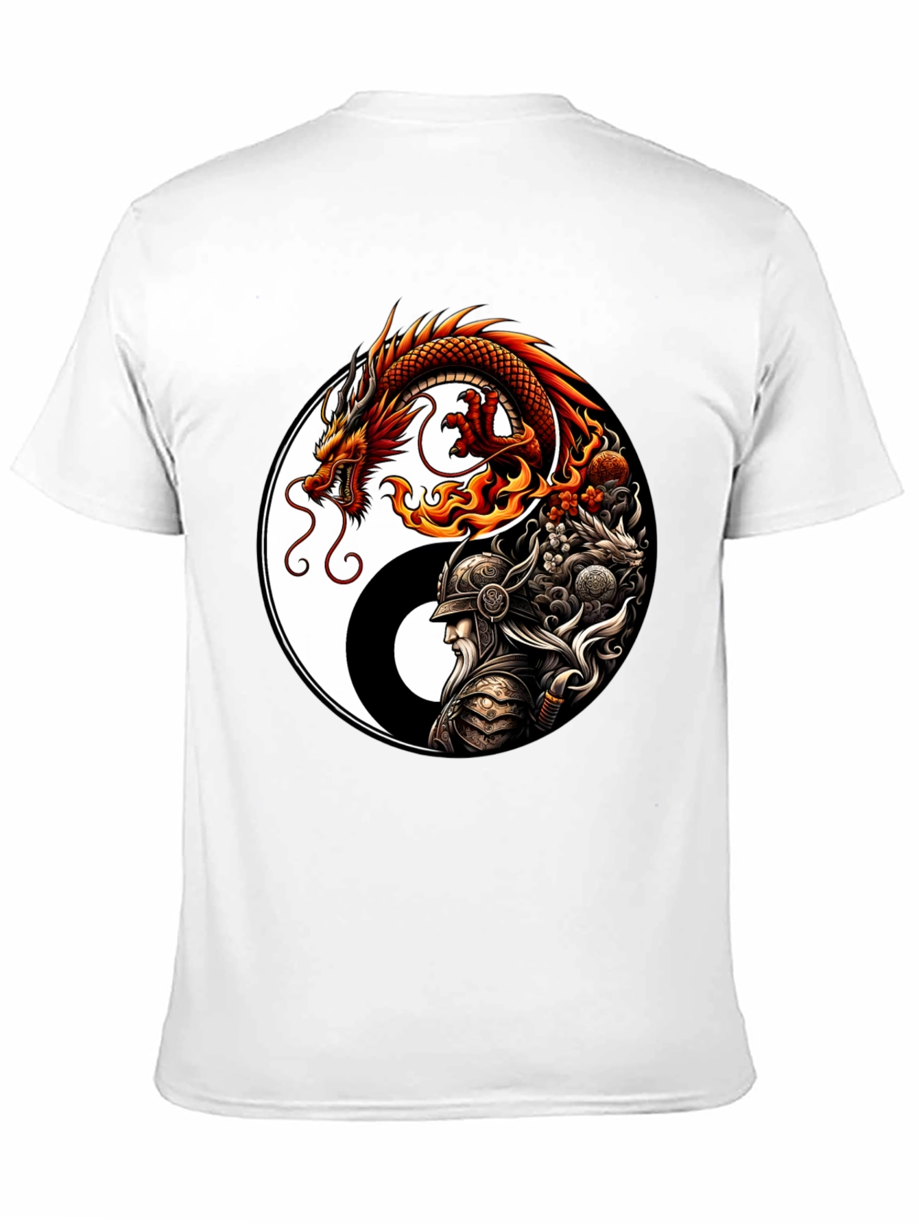 Yin Yang Dragon & Warrior Graphic Tee