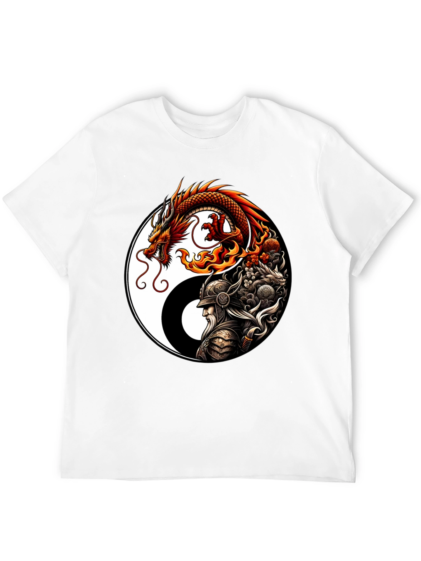 Yin Yang Dragon & Warrior Graphic Tee