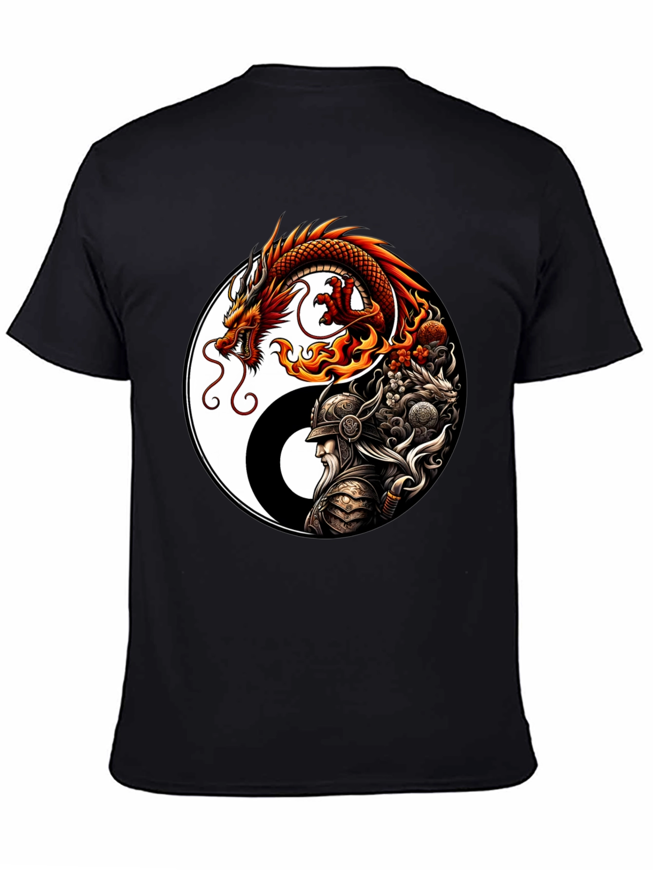 Yin Yang Dragon & Warrior Graphic Tee