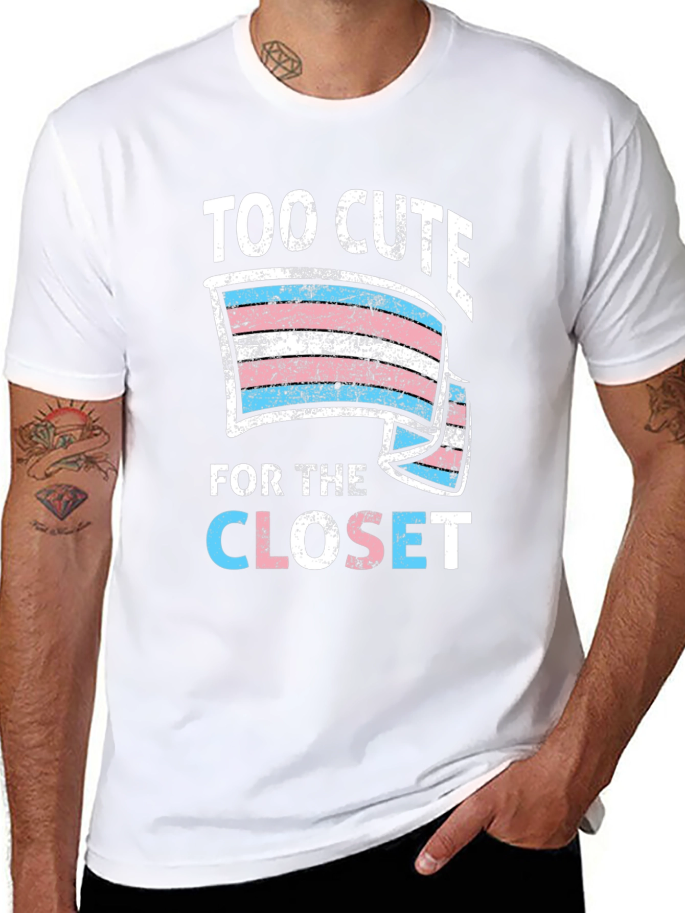 Too Cute For The Closet Trans Pride T-Shirt