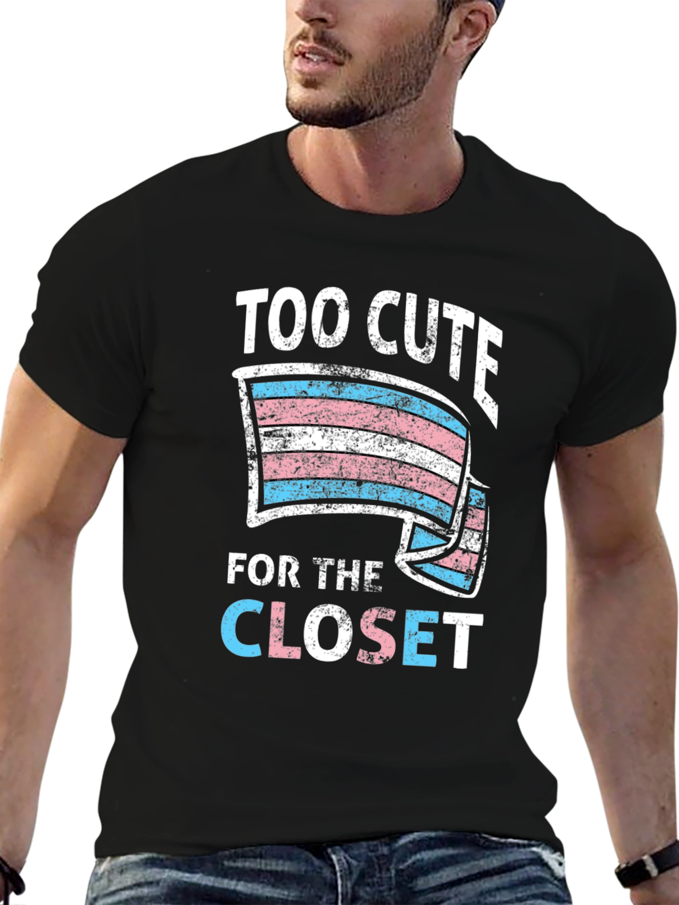 Too Cute For The Closet Trans Pride T-Shirt
