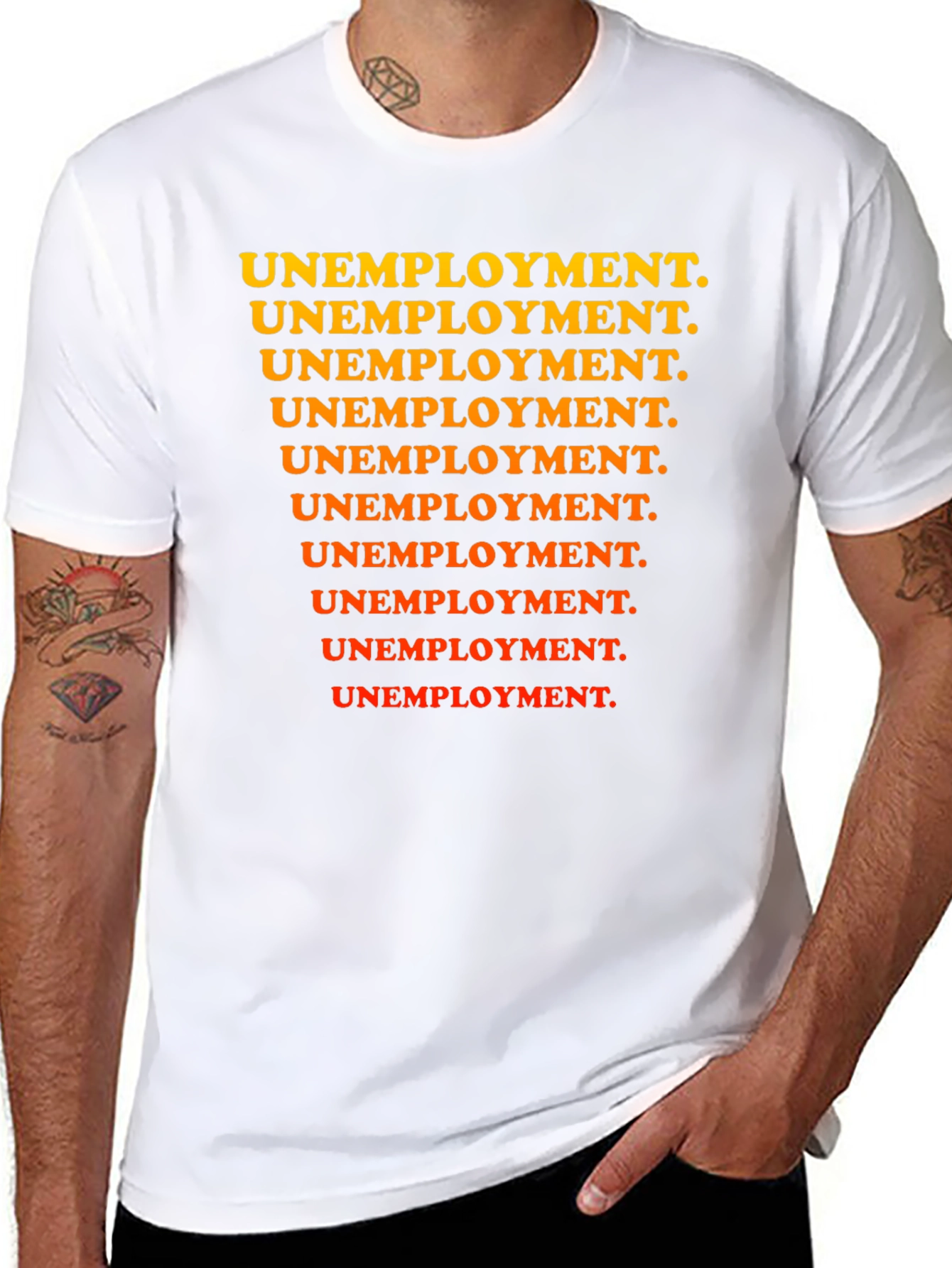 Unemployment Pattern Tee - Black Graphic T-Shirt