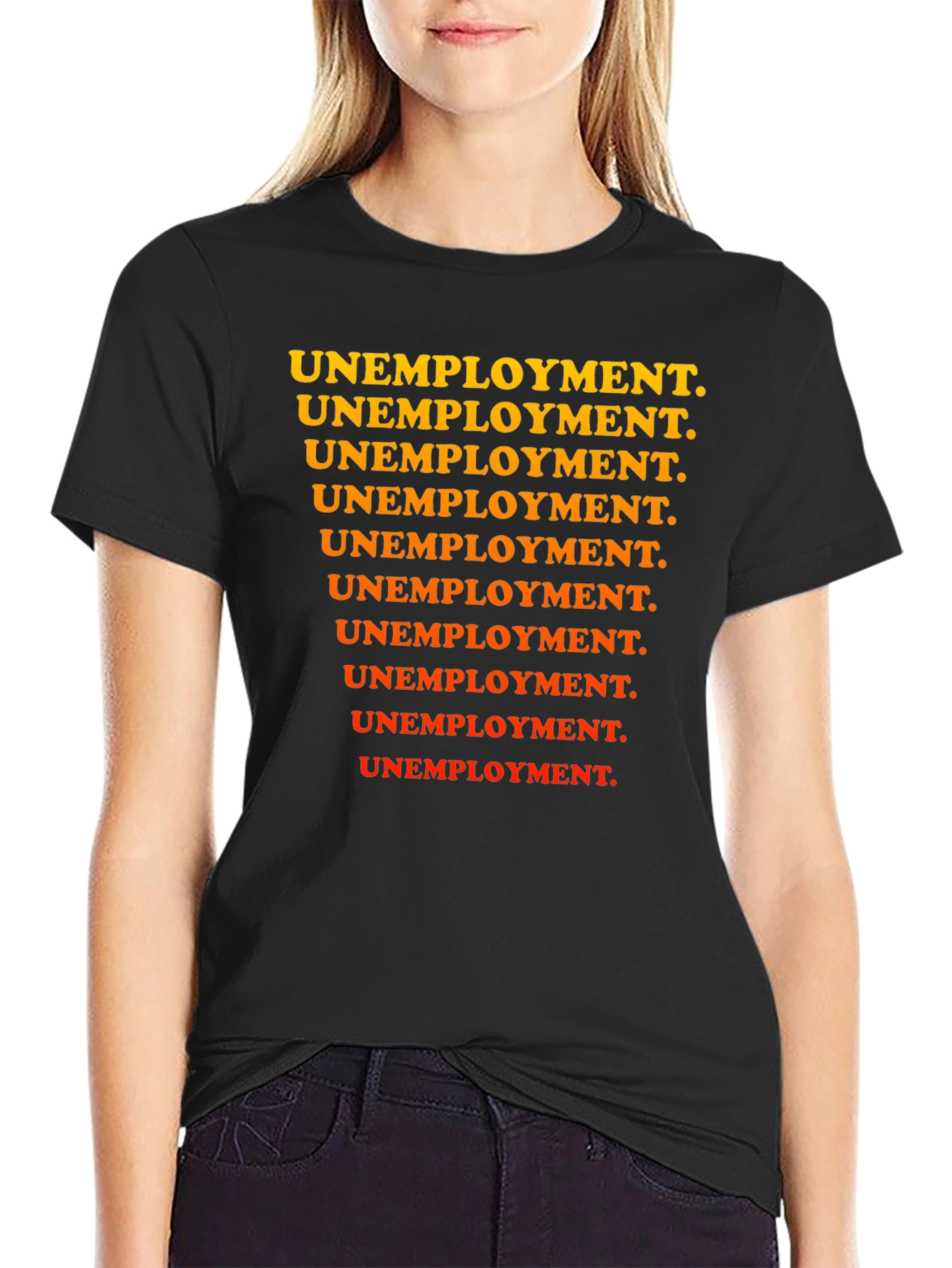 Unemployment Pattern Tee - Black Graphic T-Shirt