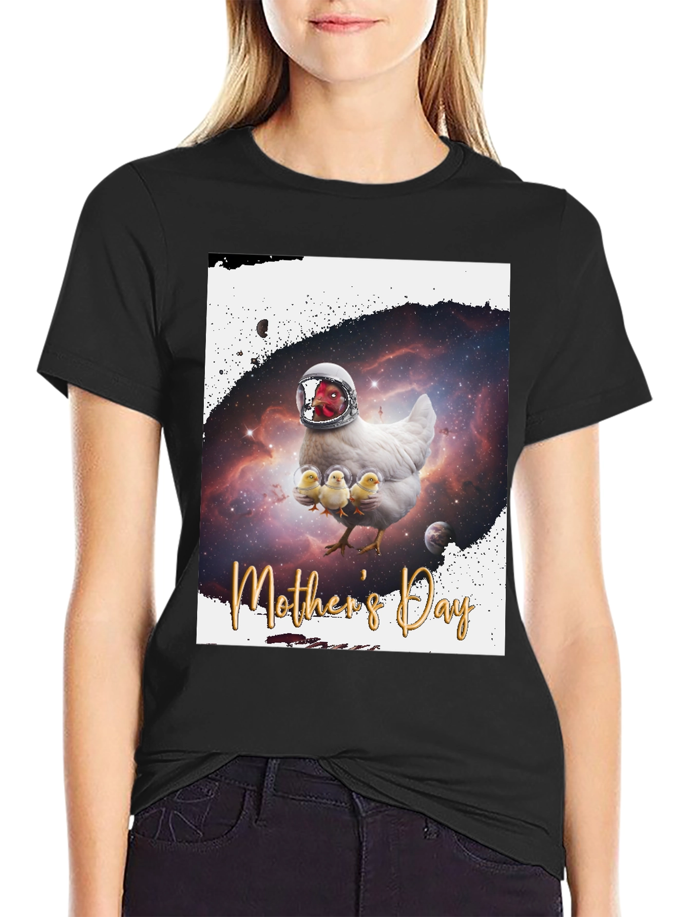 Mothers Day Chicken Astronaut T-Shirt