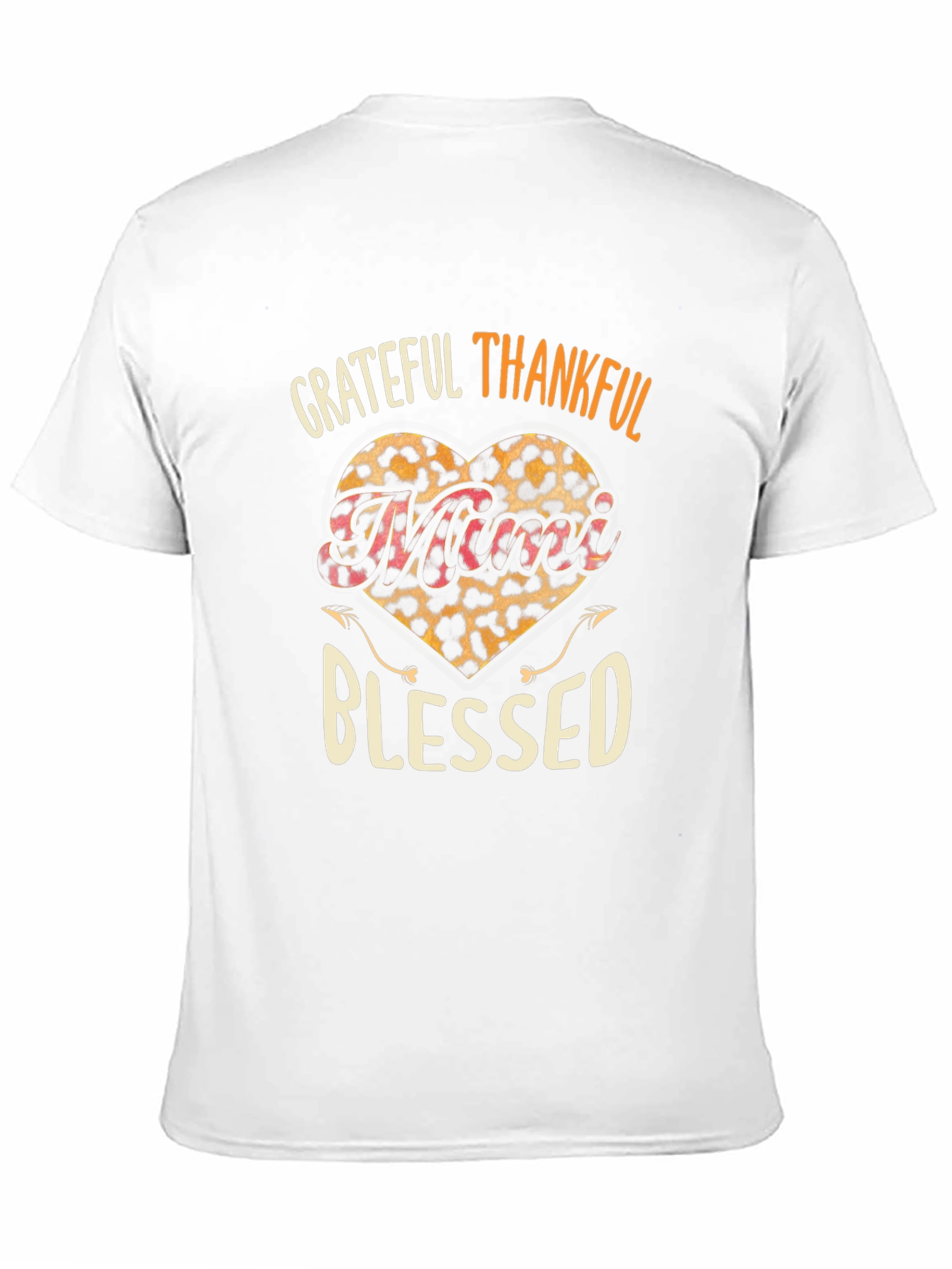 Grateful Thankful Blessed Leopard Print Heart T-Shirt