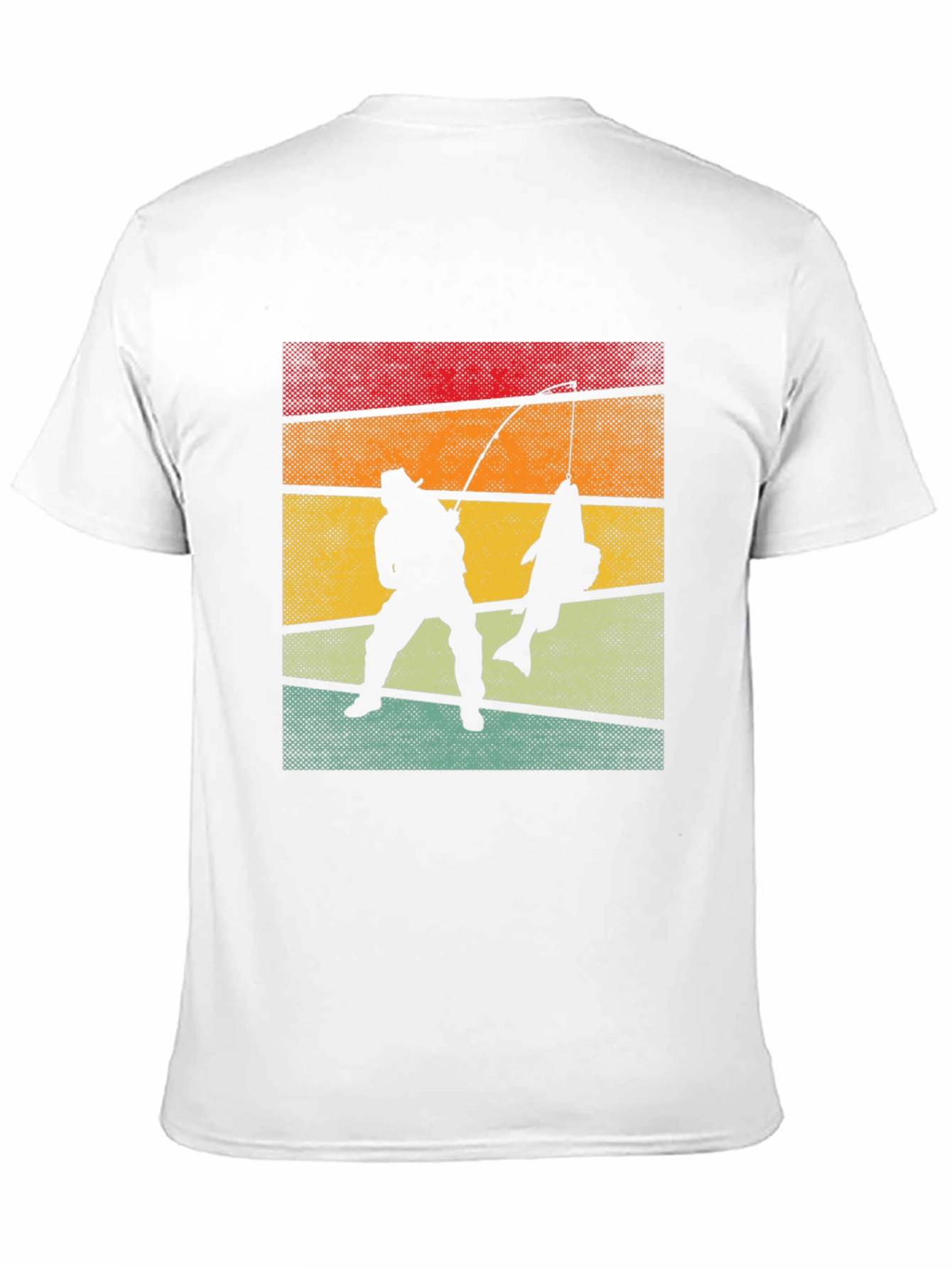 Retro Fishing T-Shirt Fisherman Silhouette Tee