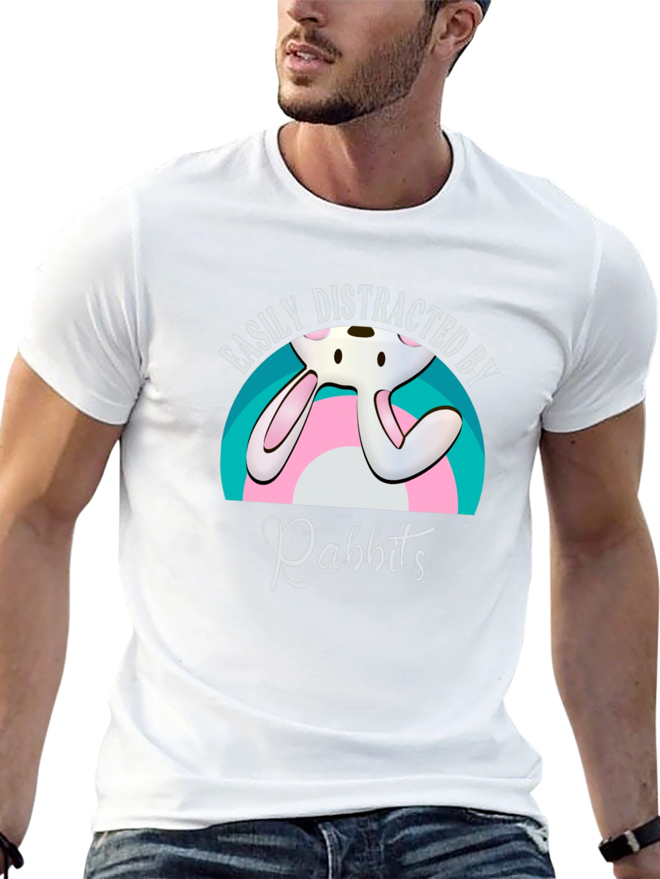 Easily Distracted By Rabbits Graphic T-Shirt