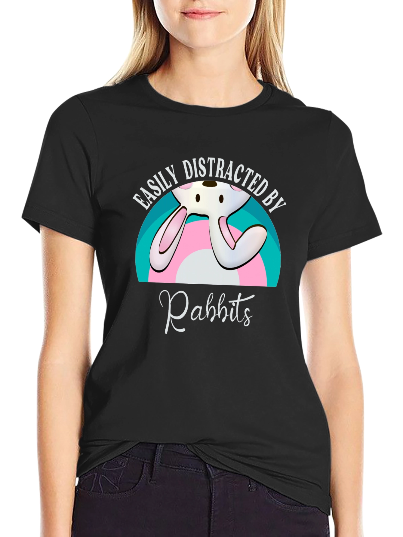 Easily Distracted By Rabbits Graphic T-Shirt