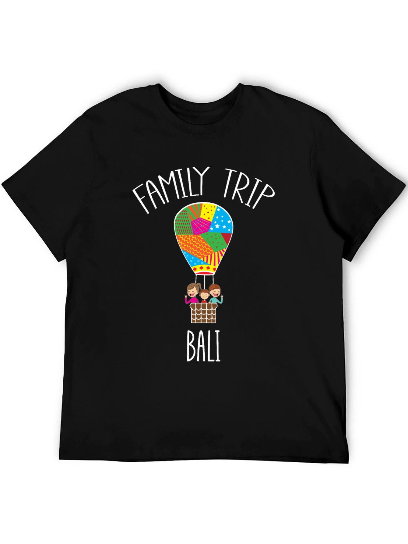 Family Trip Bali Hot Air Balloon Graphic T-Shirt