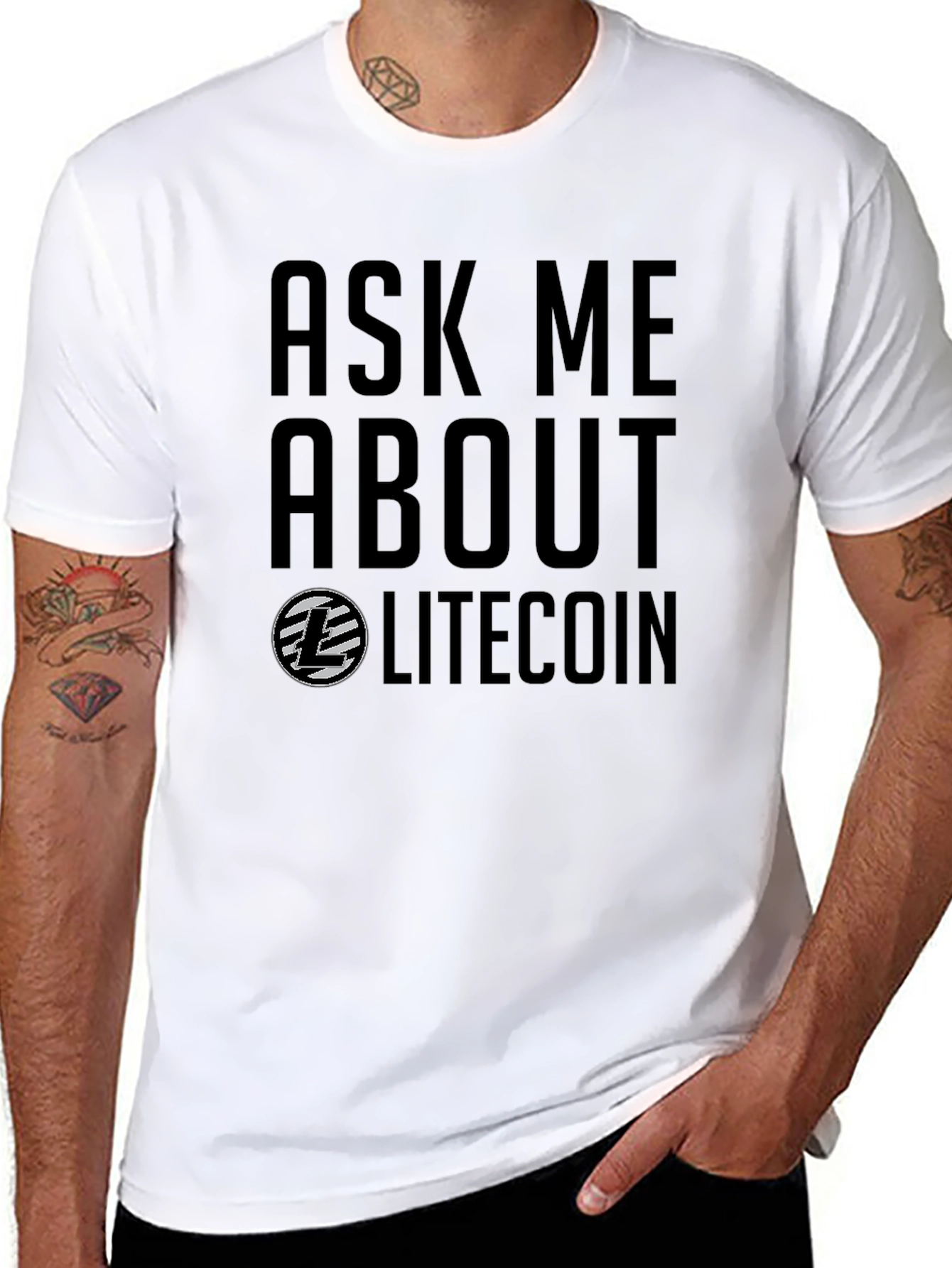 Ask Me About Litecoin Graphic Tee