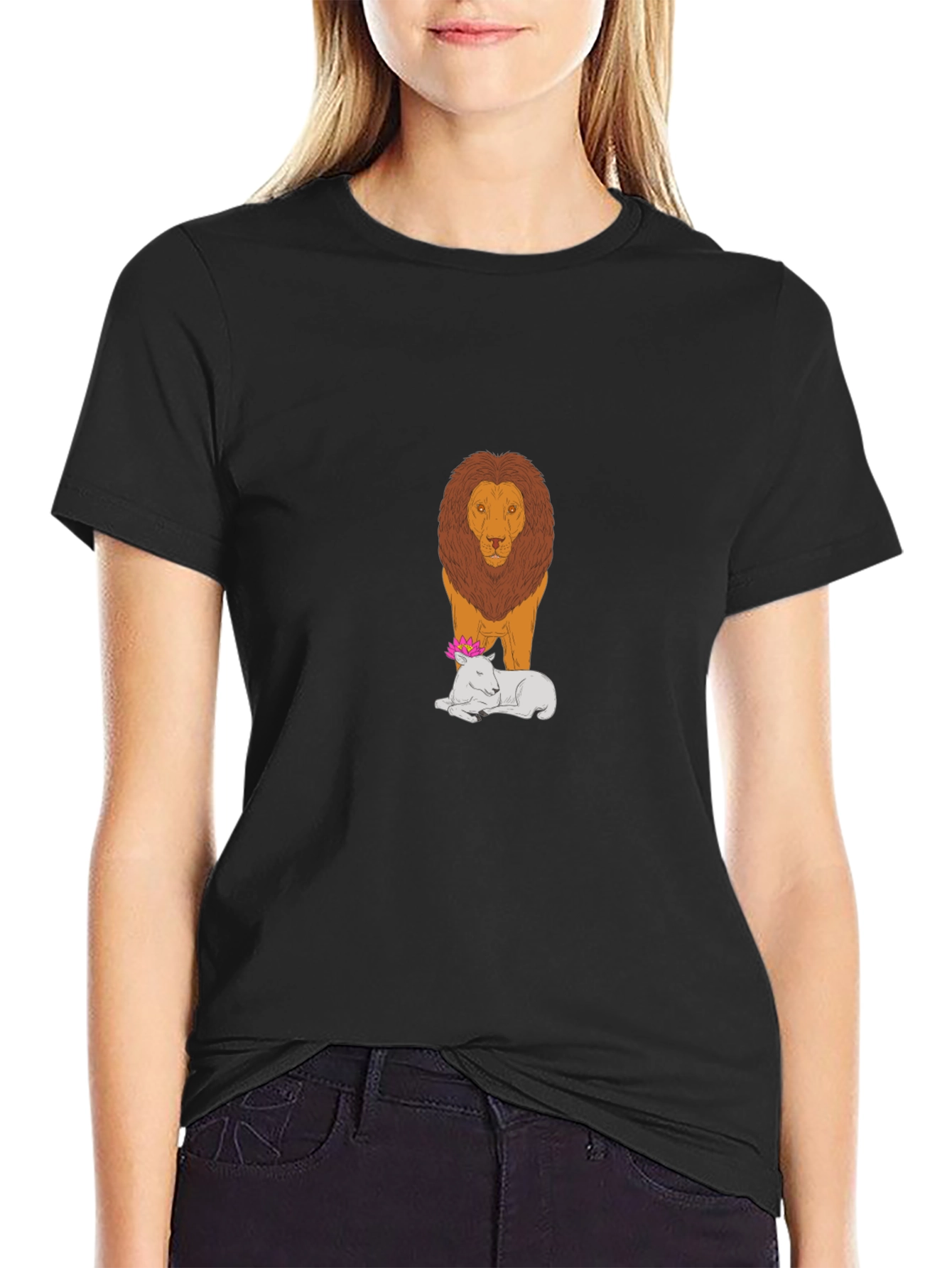 Lion and Lamb Graphic Tee - Black