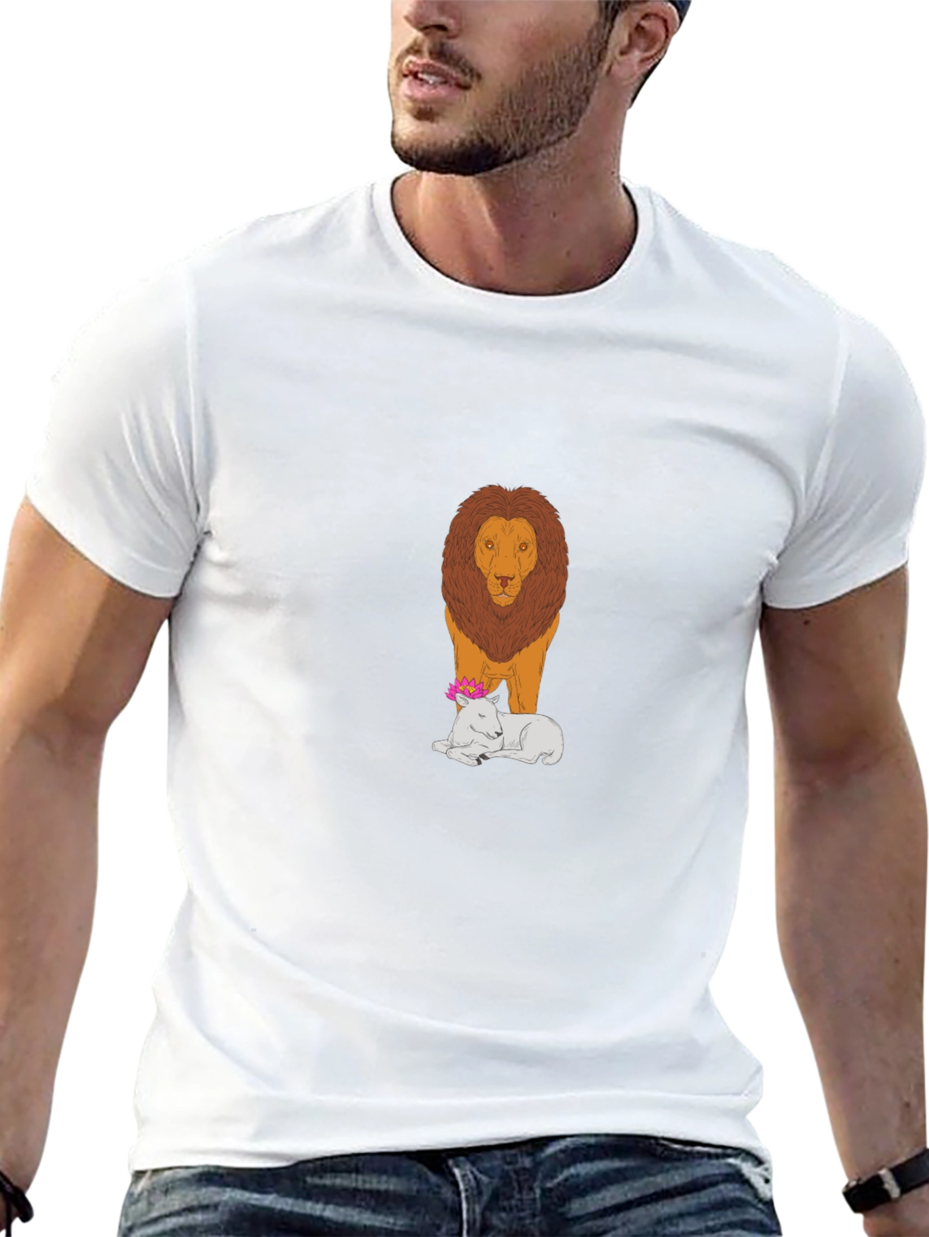 Lion and Lamb Graphic Tee - Black
