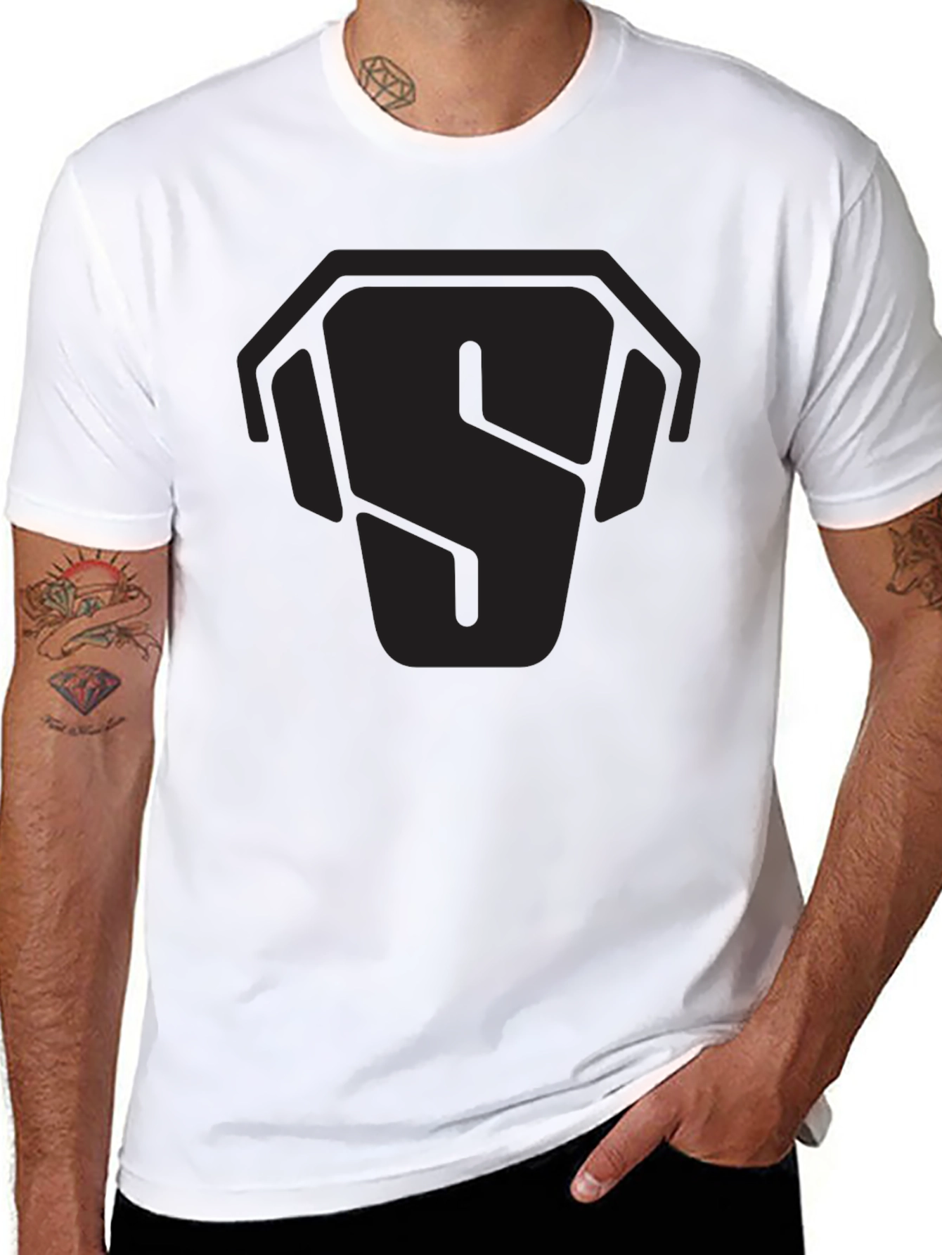 Stealth Logo Black T-Shirt - Modern Graphic Tee