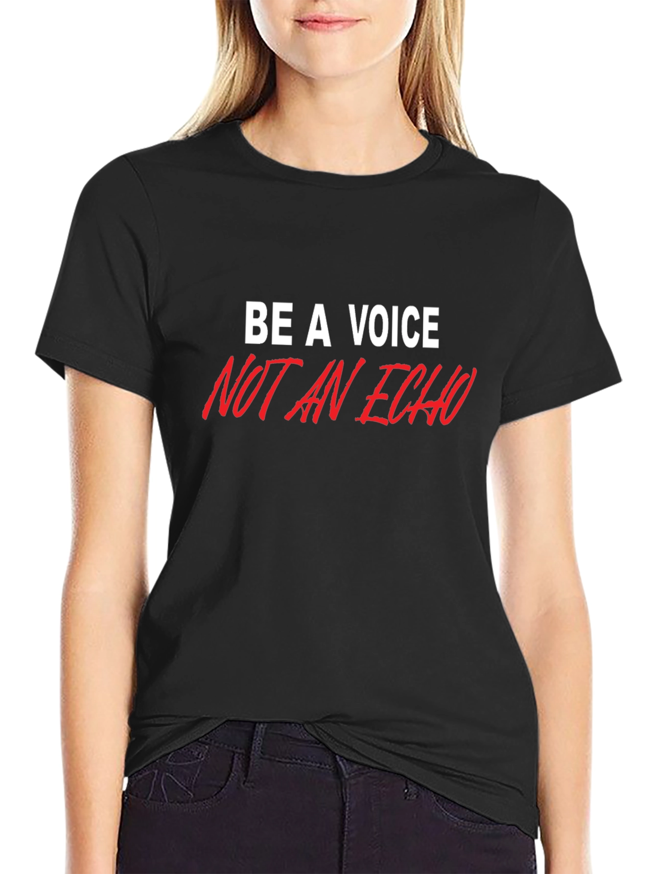 Be A Voice Graphic Tee - Stylish Black T-Shirt